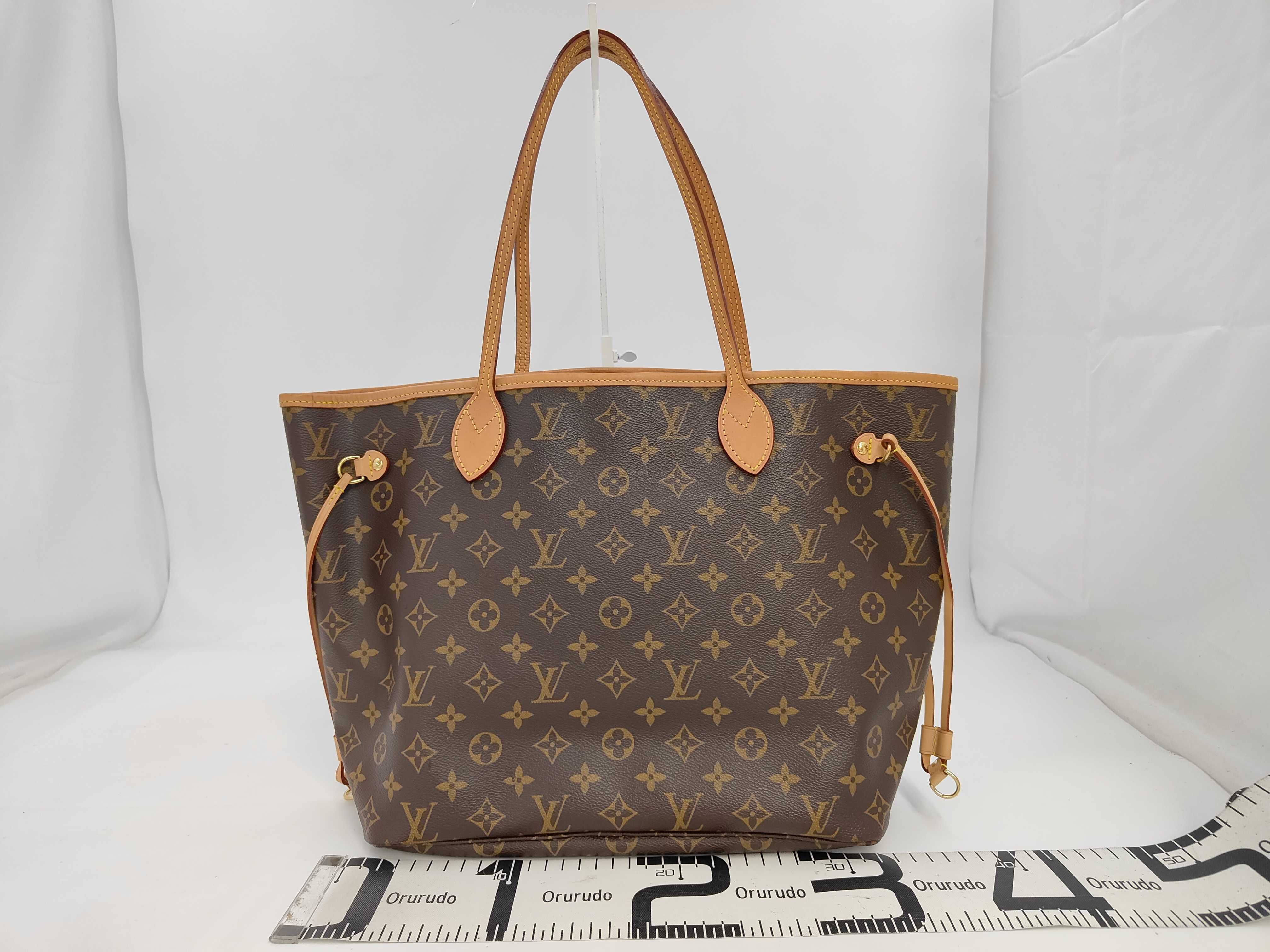 Monogram LV Neverfull MM Monogram Pattern Coated Canvas x Cowhide Leather Tote Bag Handbag — view 2
