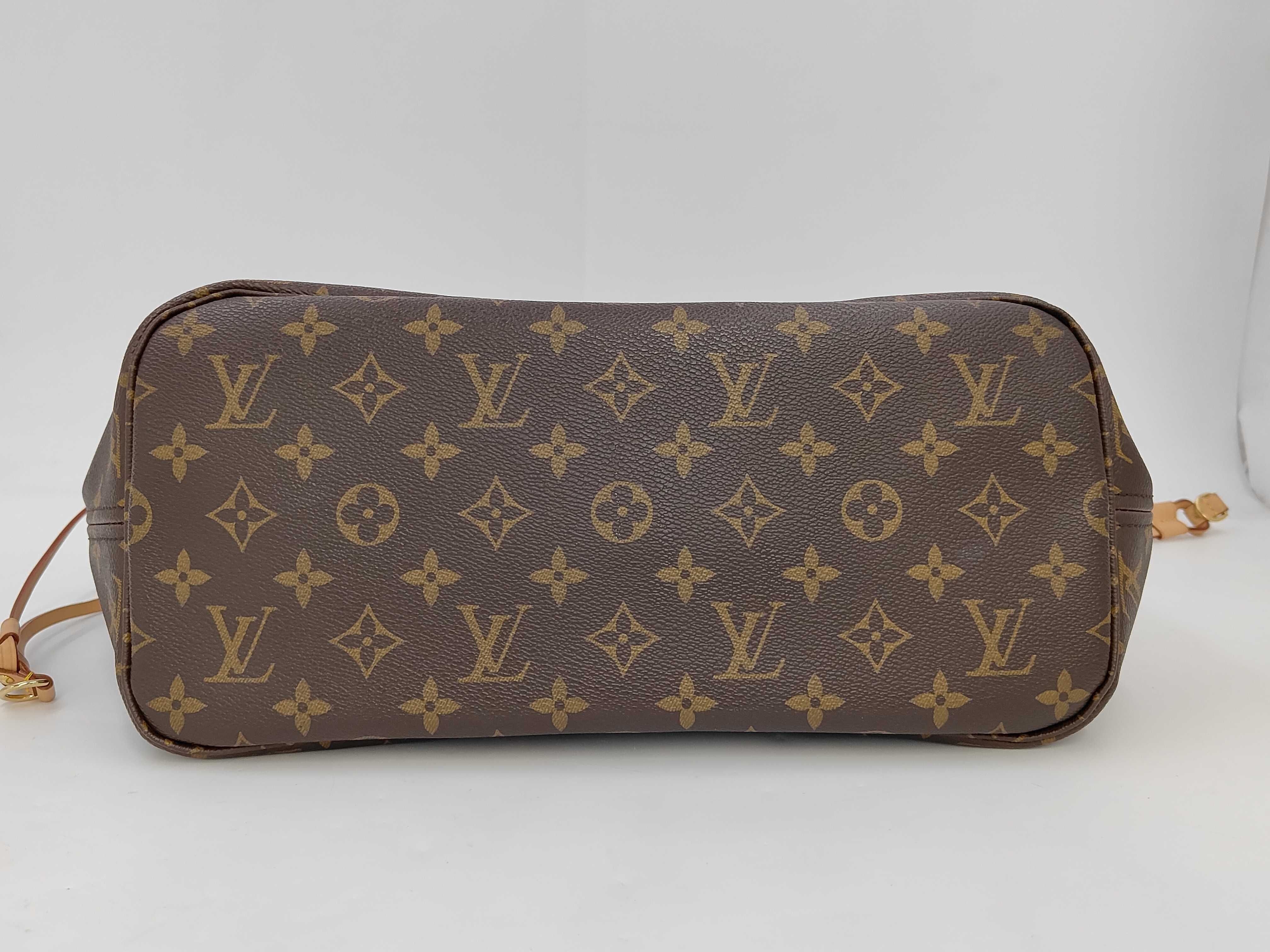 Monogram LV Neverfull MM Monogram Pattern Coated Canvas x Cowhide Leather Tote Bag Handbag — view 7