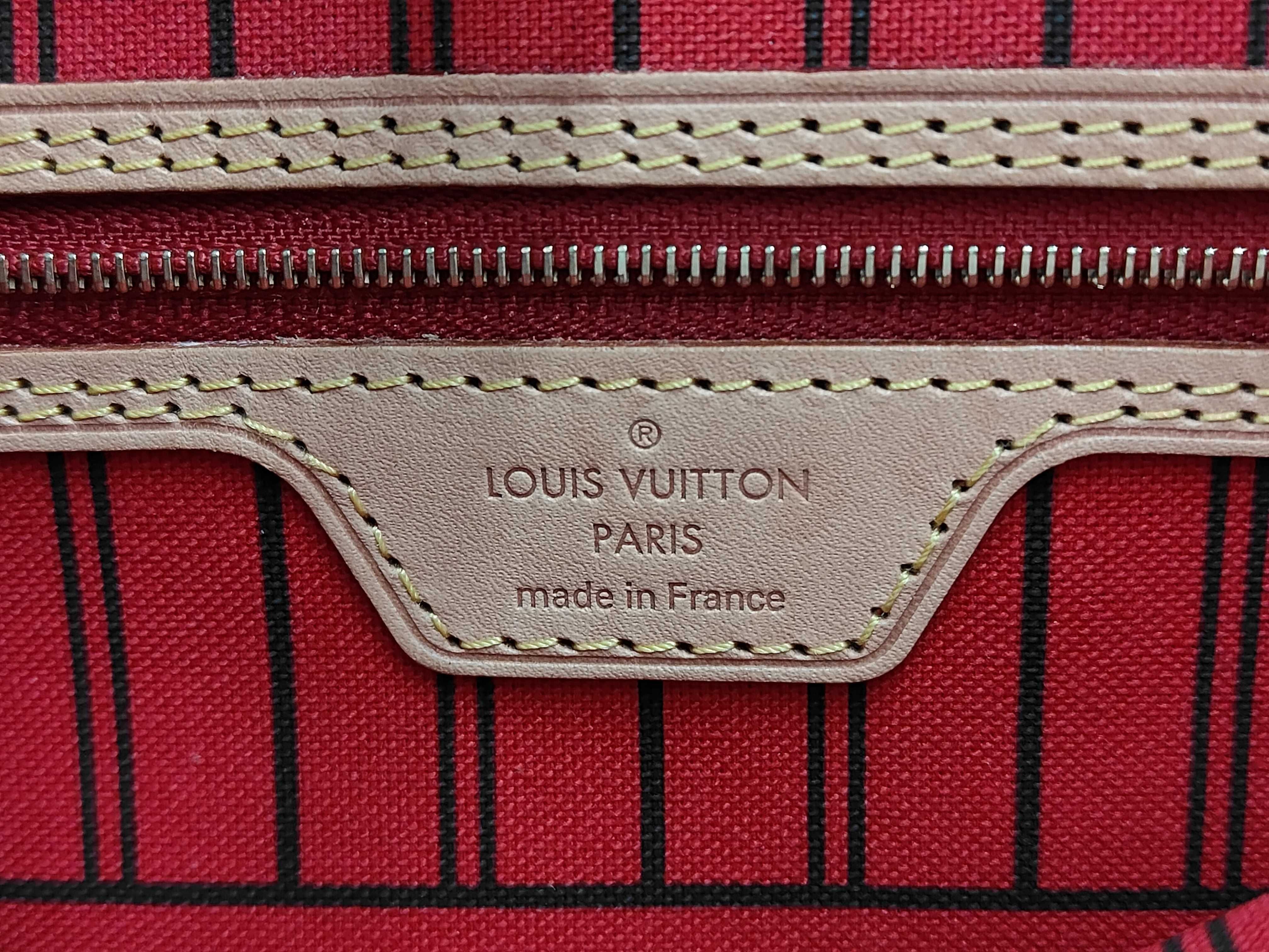Monogram LV Neverfull MM Monogram Pattern Coated Canvas x Cowhide Leather Tote Bag Handbag — view 9