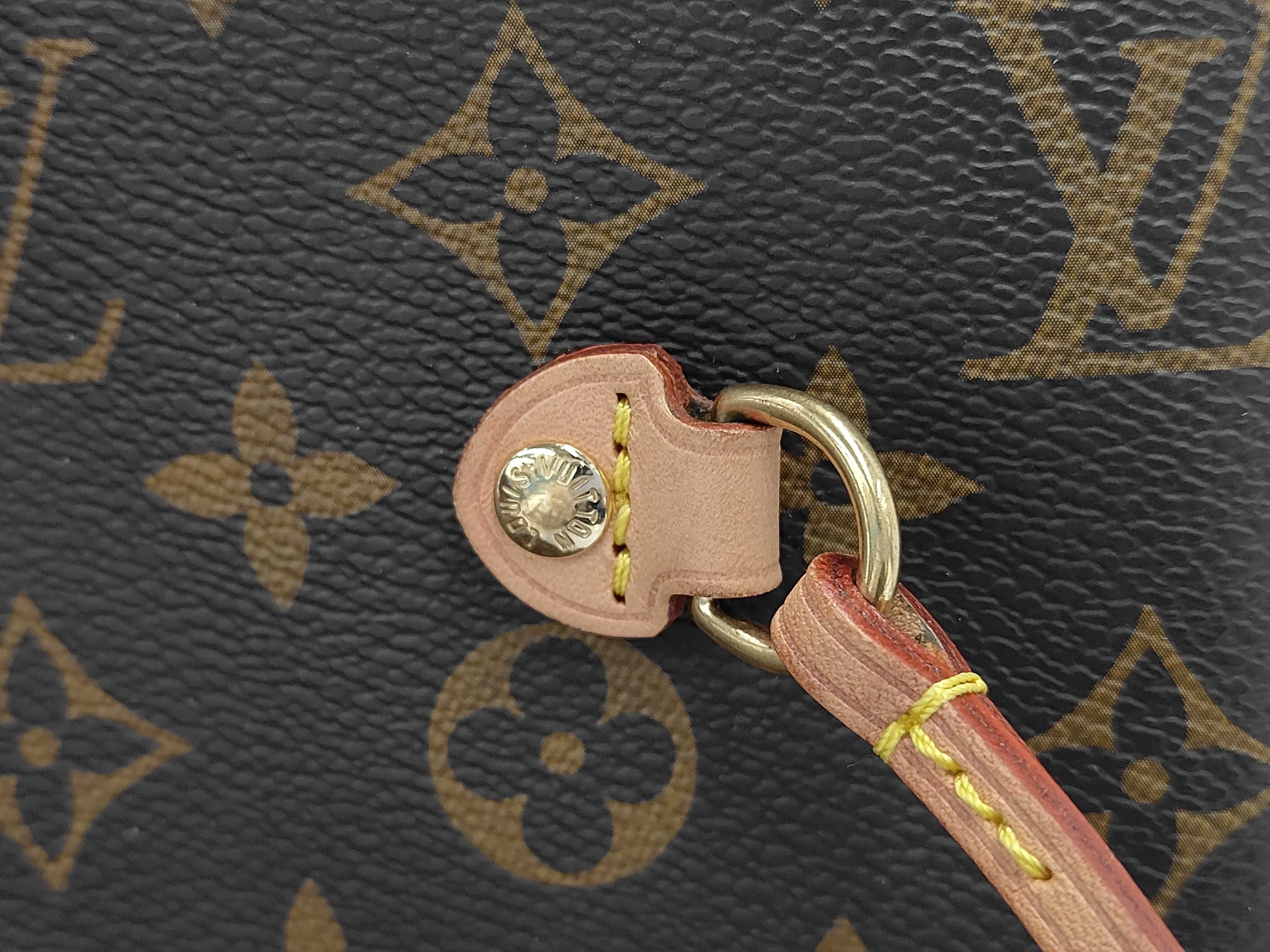 Monogram LV Neverfull MM Monogram Pattern Coated Canvas x Cowhide Leather Tote Bag Handbag — view 10