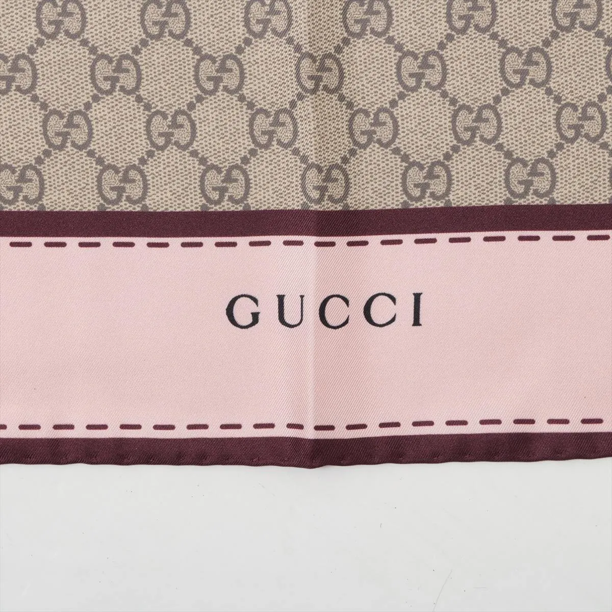 x Yuko Higuchi 848288 GG Supreme Scarf, Silk, Beige x Pink, Slight wear, — view 6