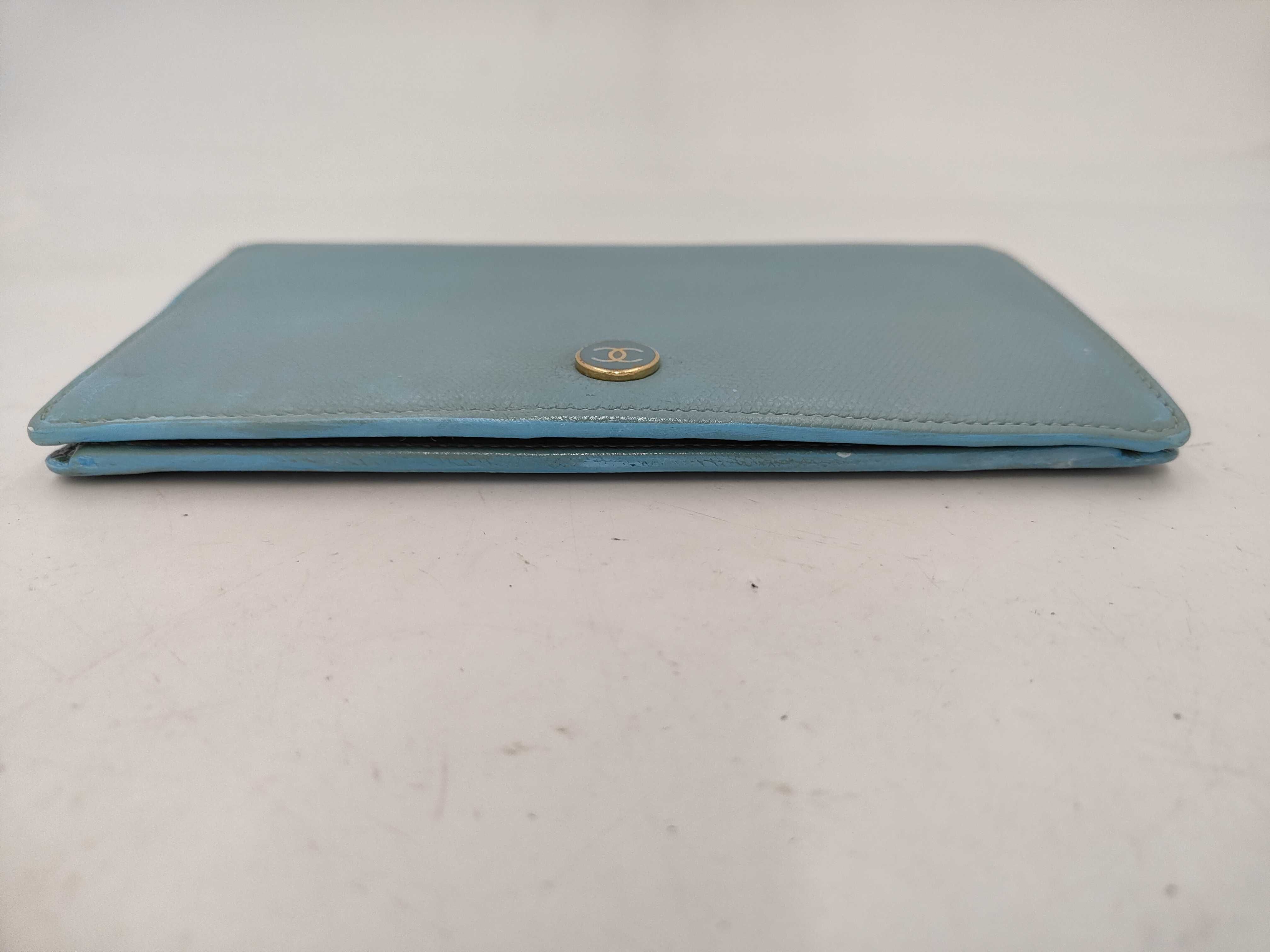 Leather Coco Button Bi-fold Long Wallet Bag — view 3