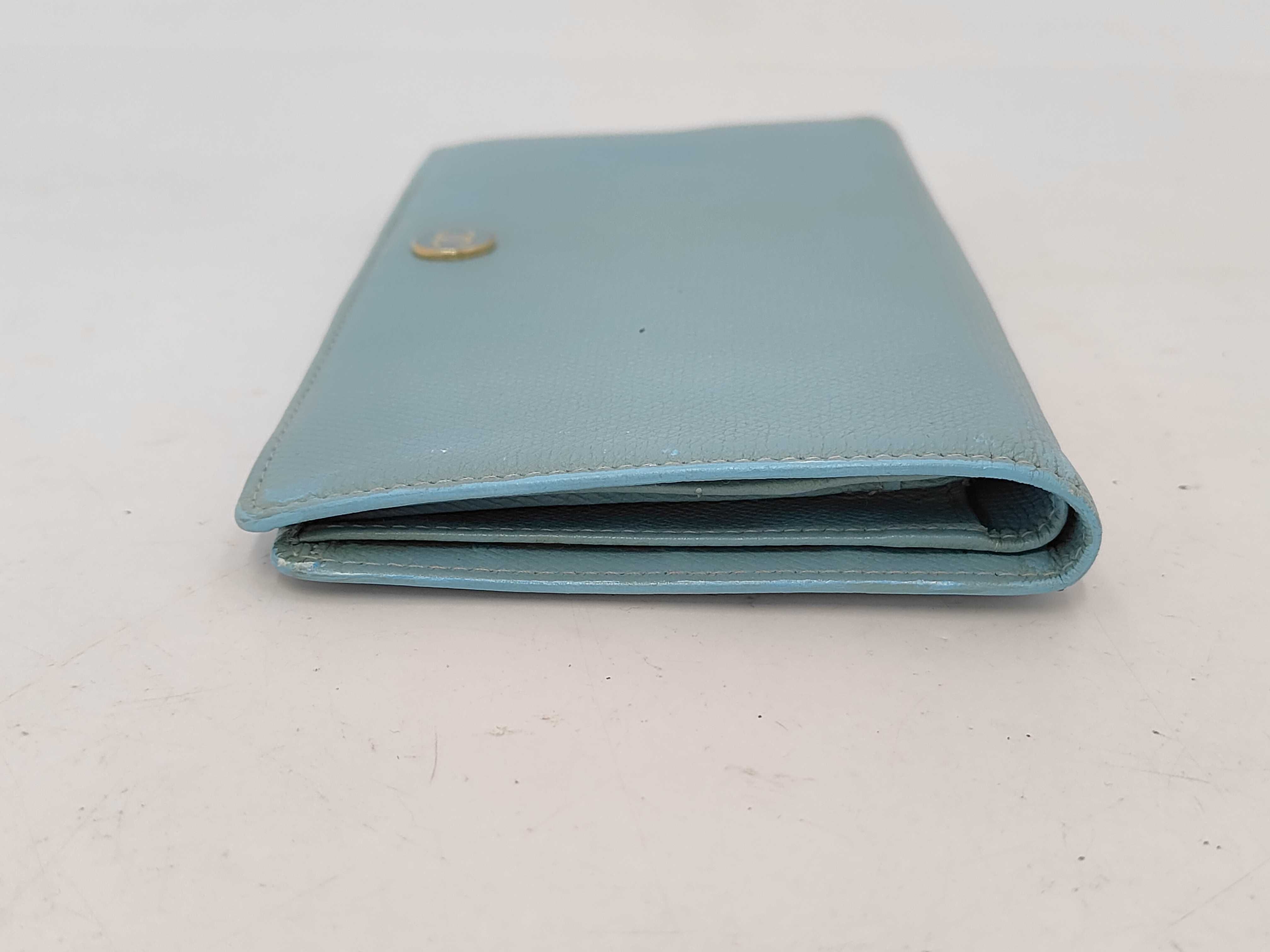 Leather Coco Button Bi-fold Long Wallet Bag — view 4
