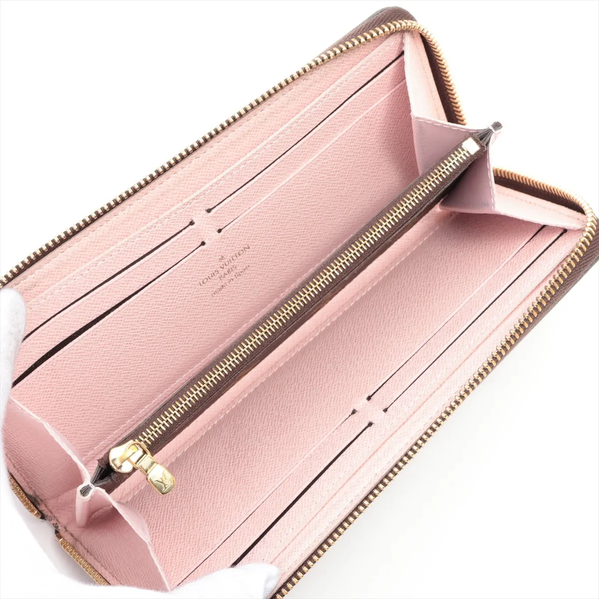 Monogram Portefeuille Clemence M61298 CA3155 Rose Ballerine Round Zip Wallet — view 3