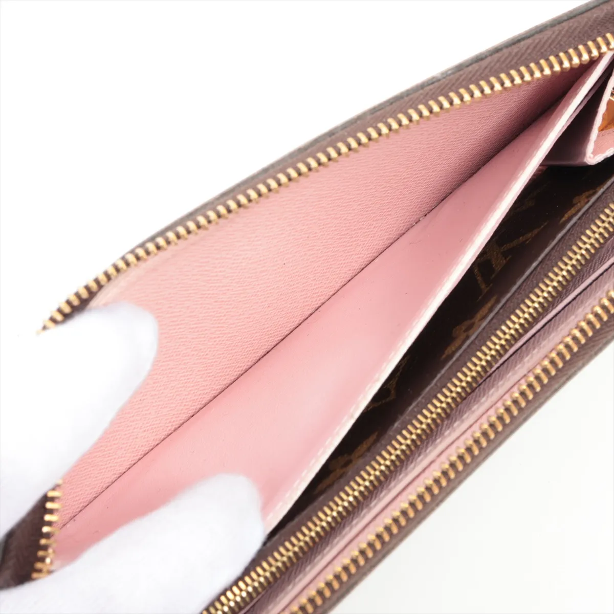 Monogram Portefeuille Clemence M61298 CA3155 Rose Ballerine Round Zip Wallet — view 4