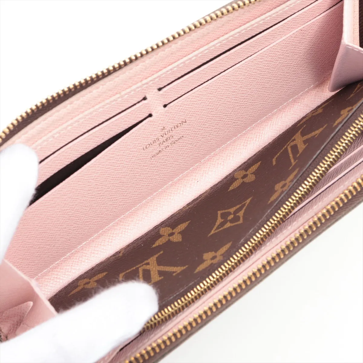 Monogram Portefeuille Clemence M61298 CA3155 Rose Ballerine Round Zip Wallet — view 5