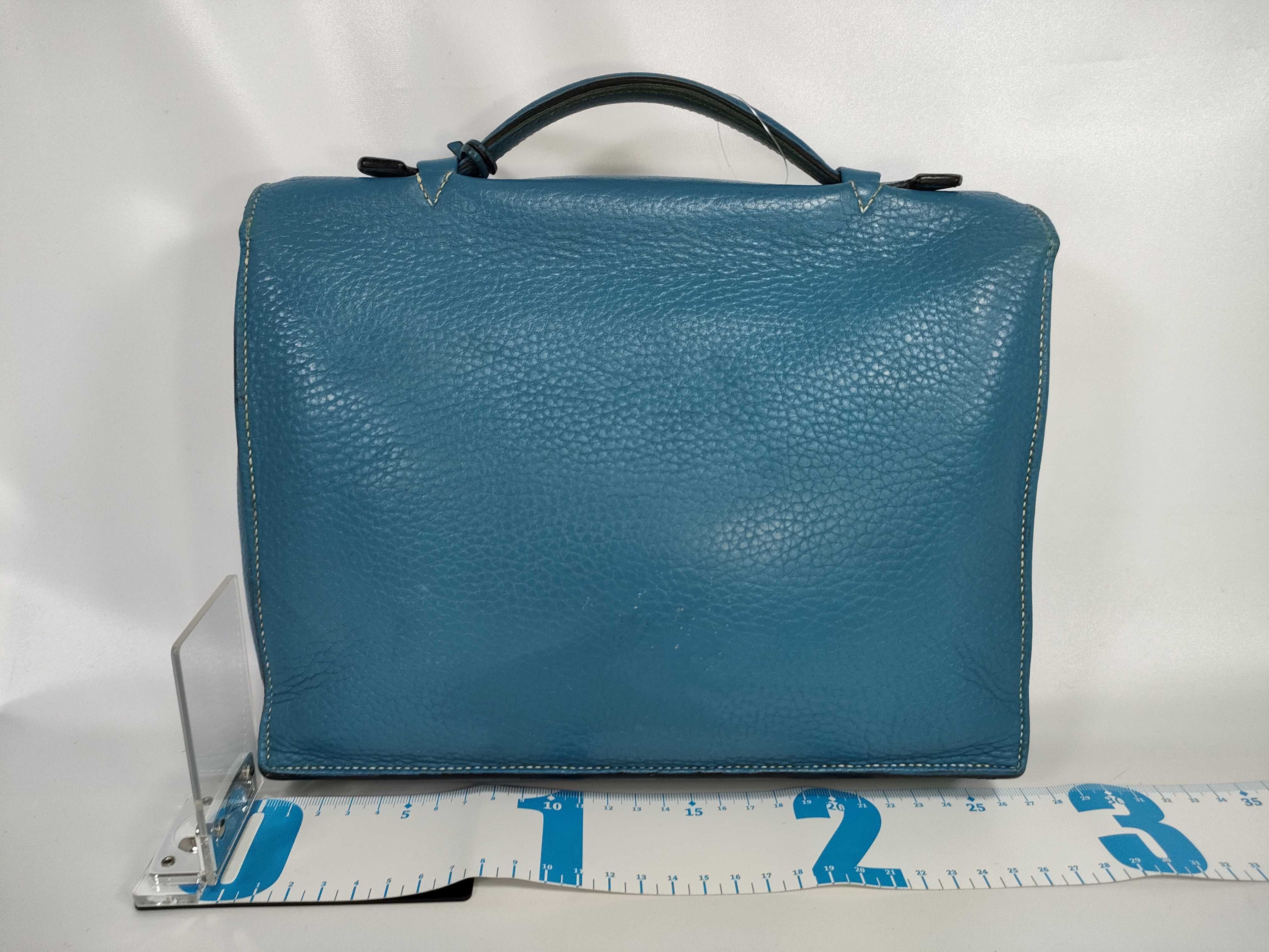 Sac à Dépêches 27 Blue Jean Taurillon Clemence Handbag — view 2