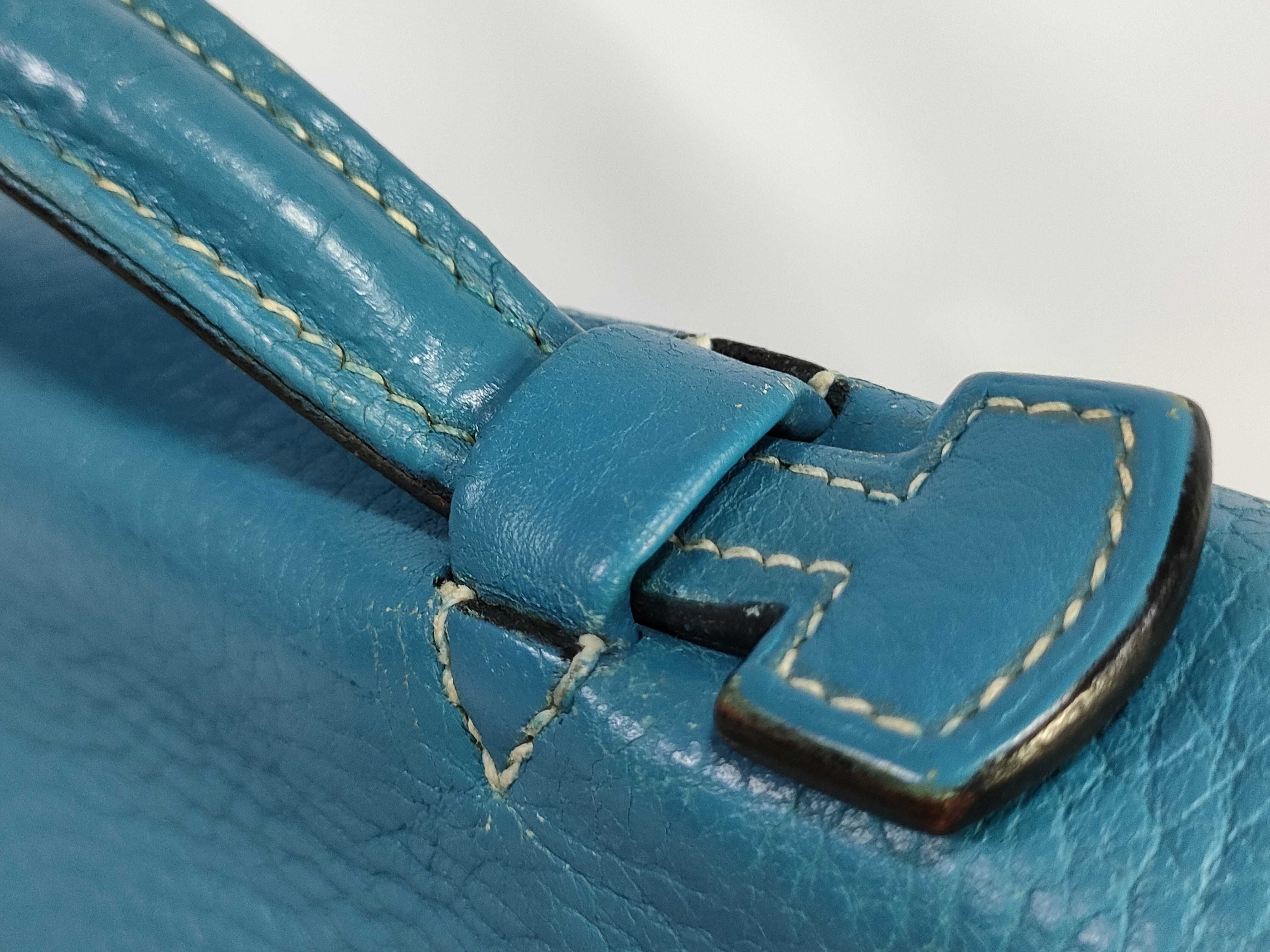 Sac à Dépêches 27 Blue Jean Taurillon Clemence Handbag — view 4
