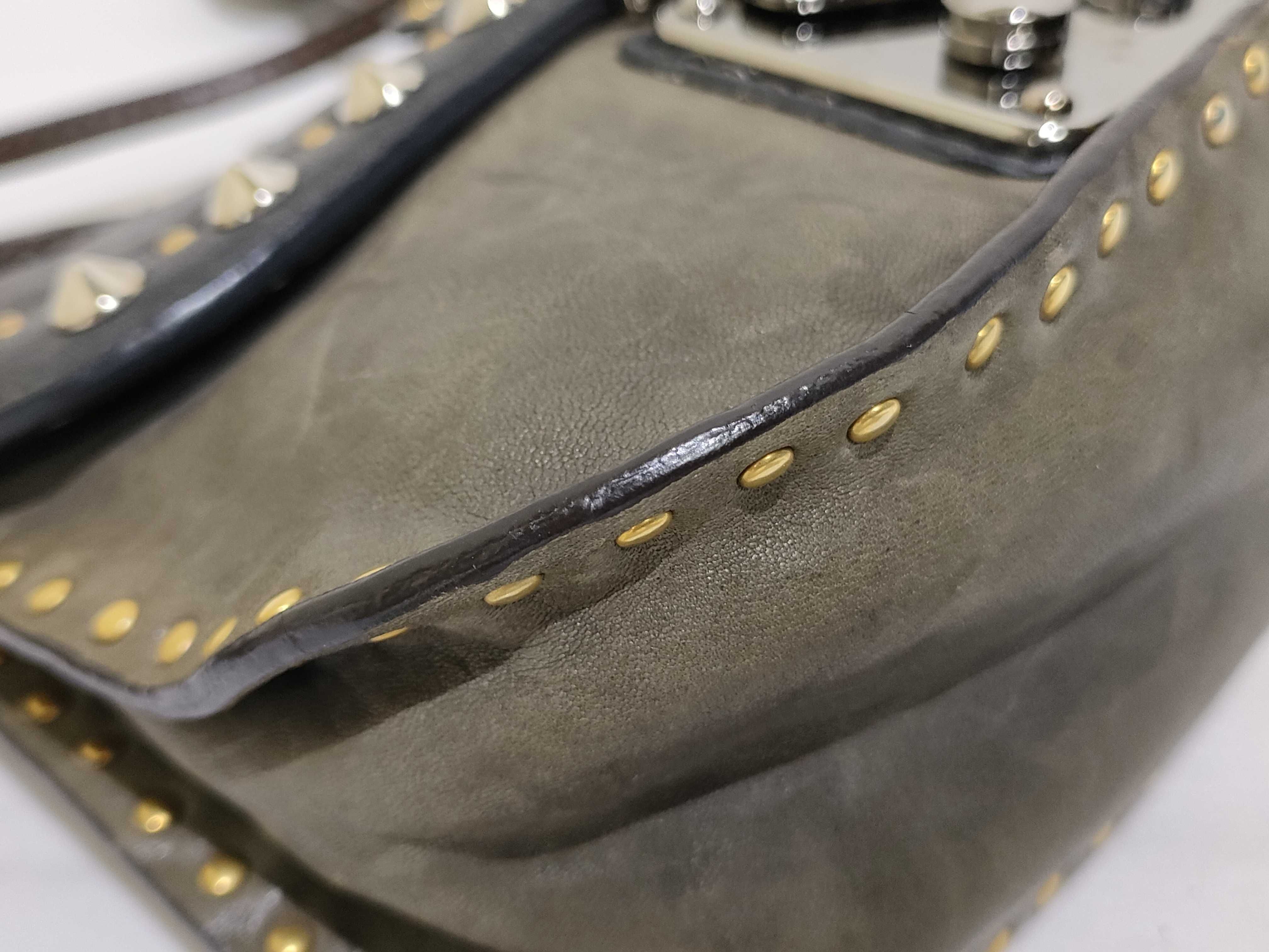 Matelassé Leather x Canvas Shoulder Bag, Beige, RT0499 (Shoulder Bag) — view 6