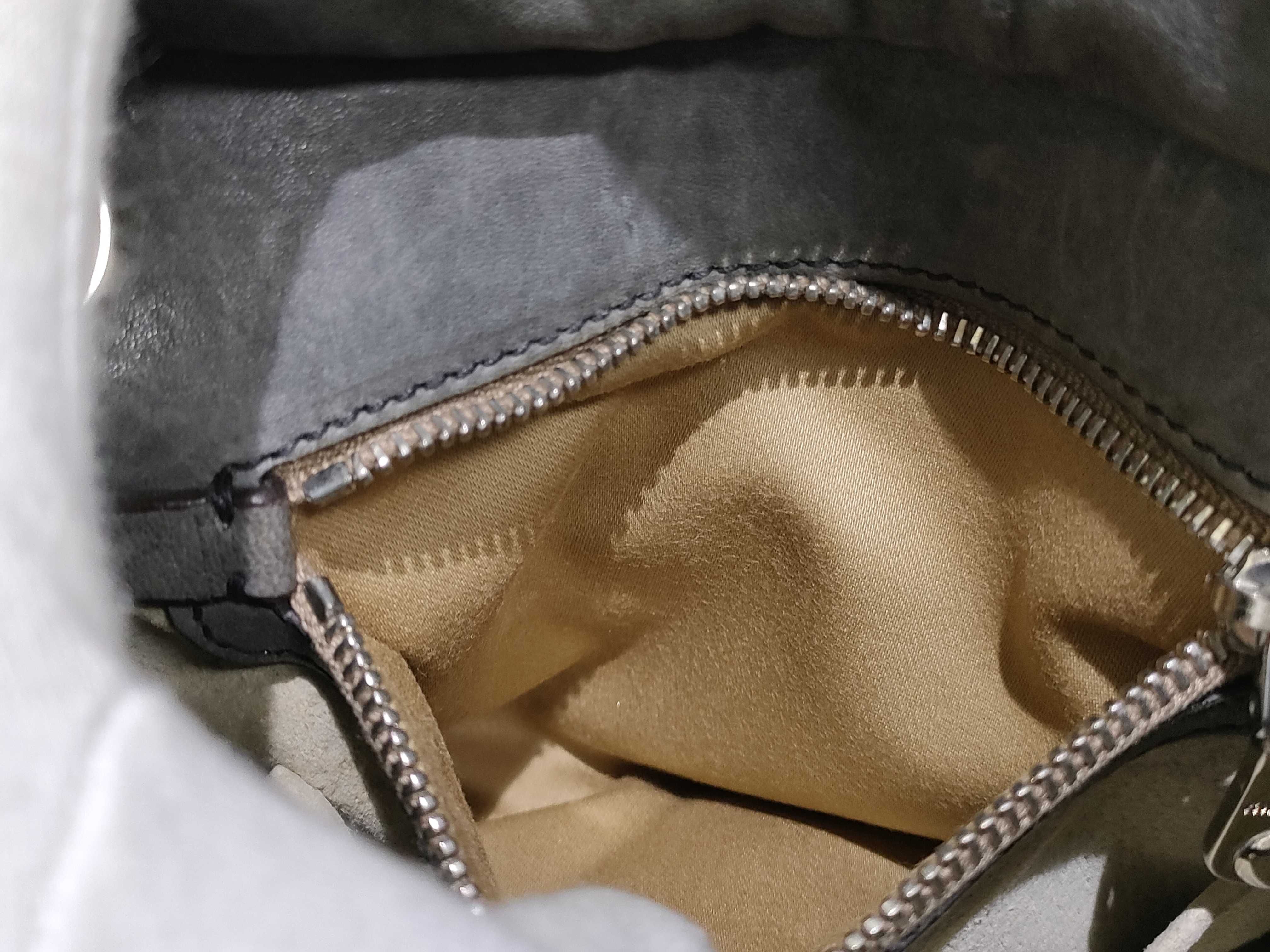 Matelassé Leather x Canvas Shoulder Bag, Beige, RT0499 (Shoulder Bag) — view 9