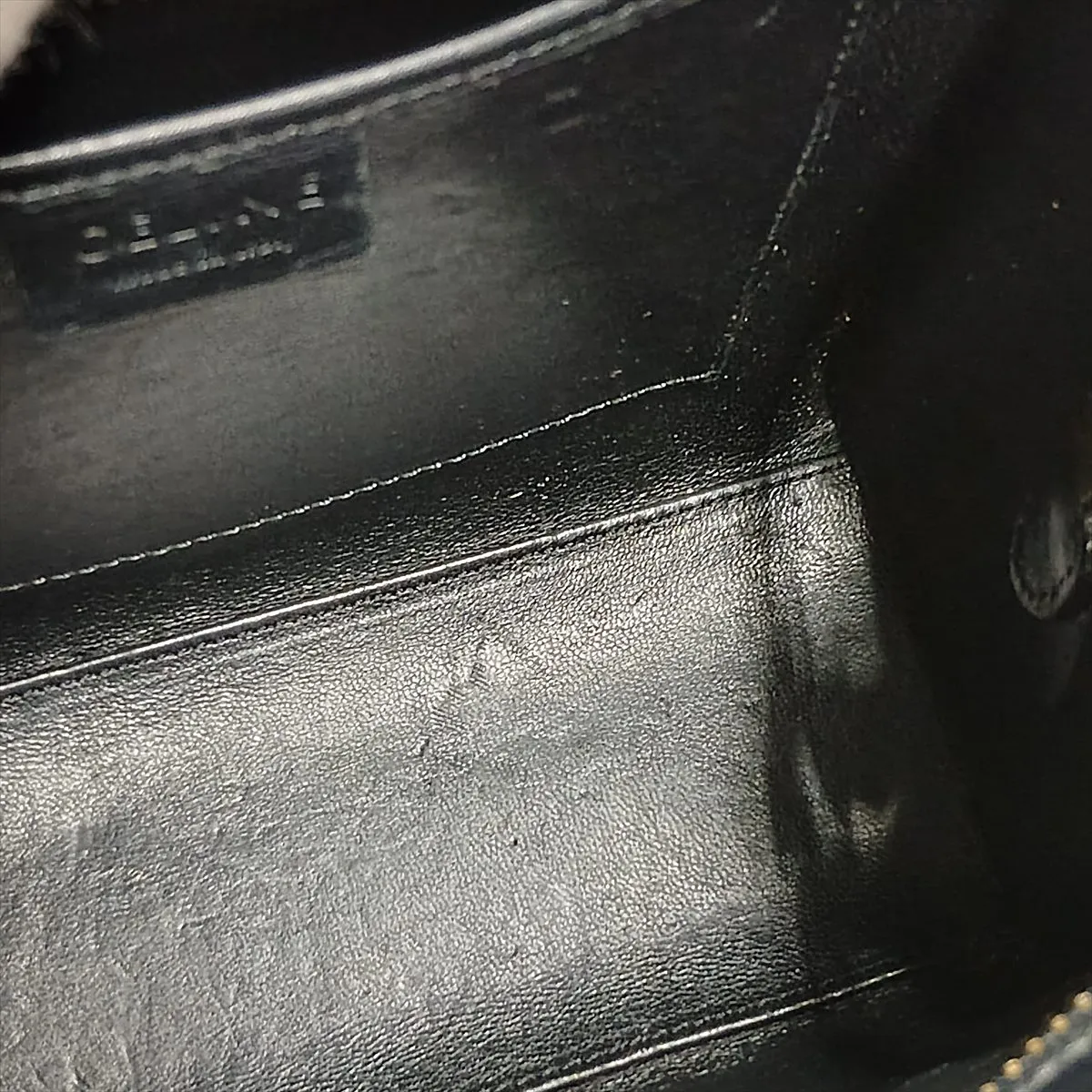 Luggage Nano Shopper Leather 2-Way Handbag, Black x Beige — view 15