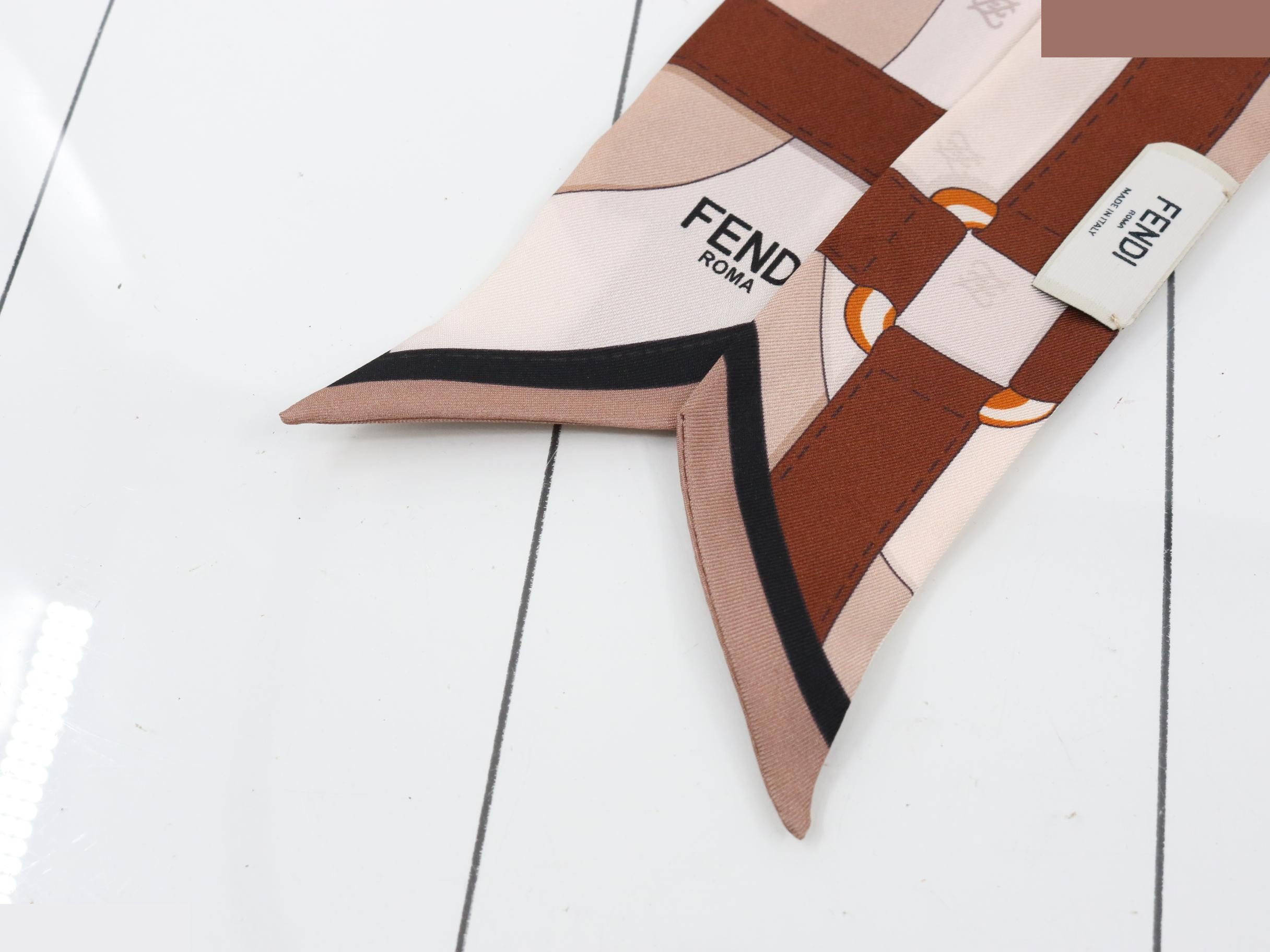 FF Calligraphy Twilly Silk Brown — view 3