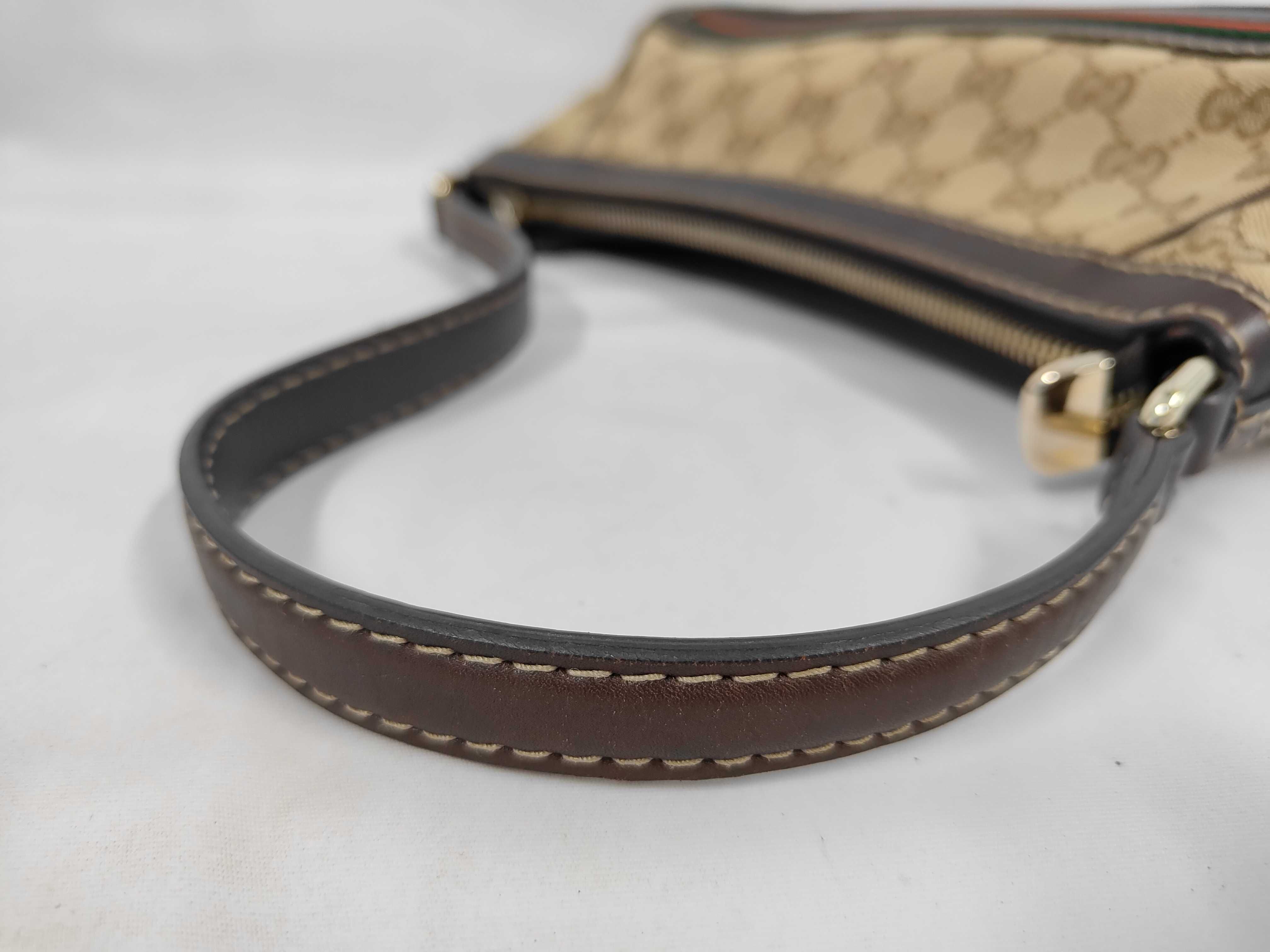 Brown Canvas GG Monogram Bow Shoulder Bag — view 5