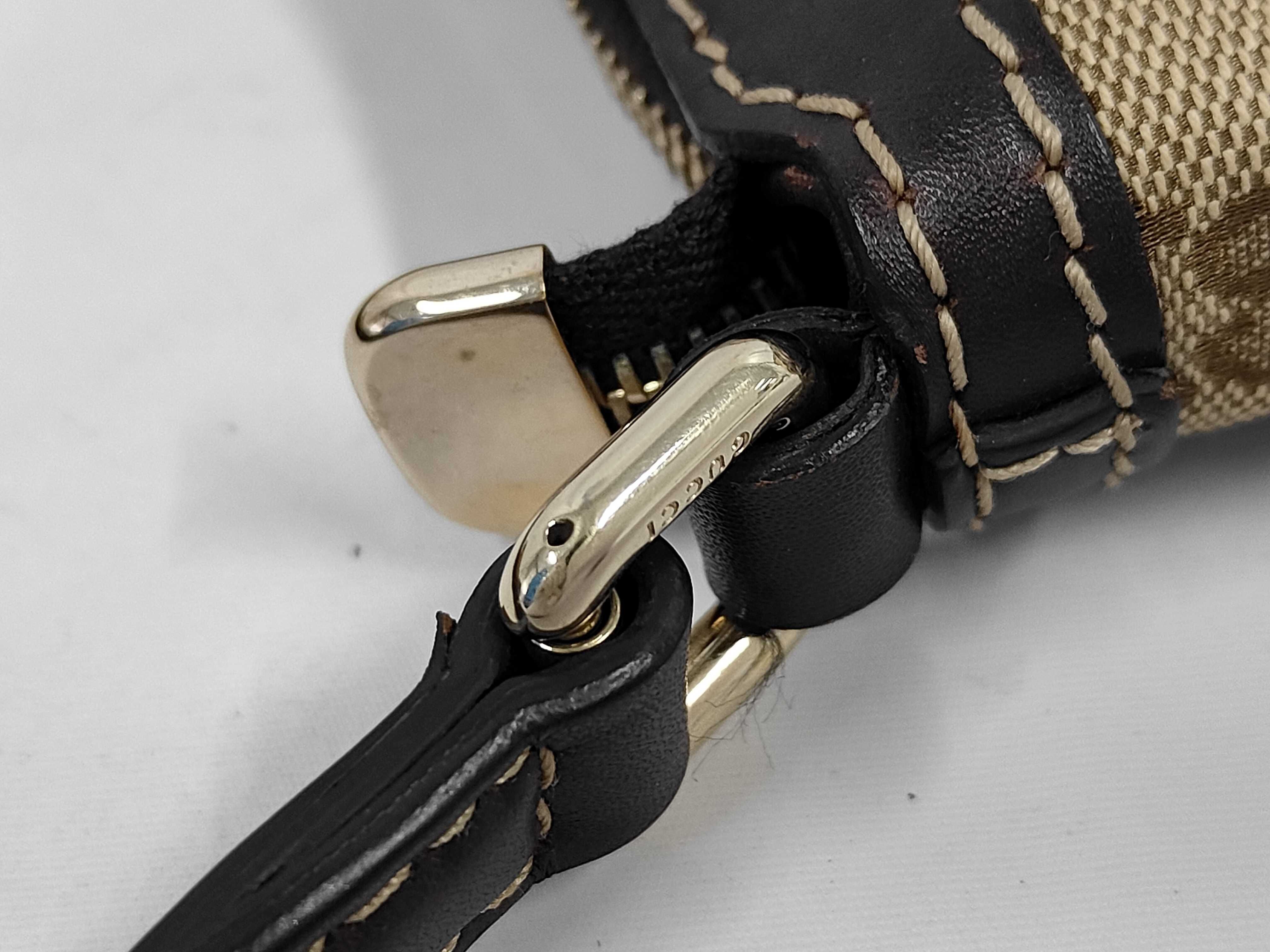 Brown Canvas GG Monogram Bow Shoulder Bag — view 6