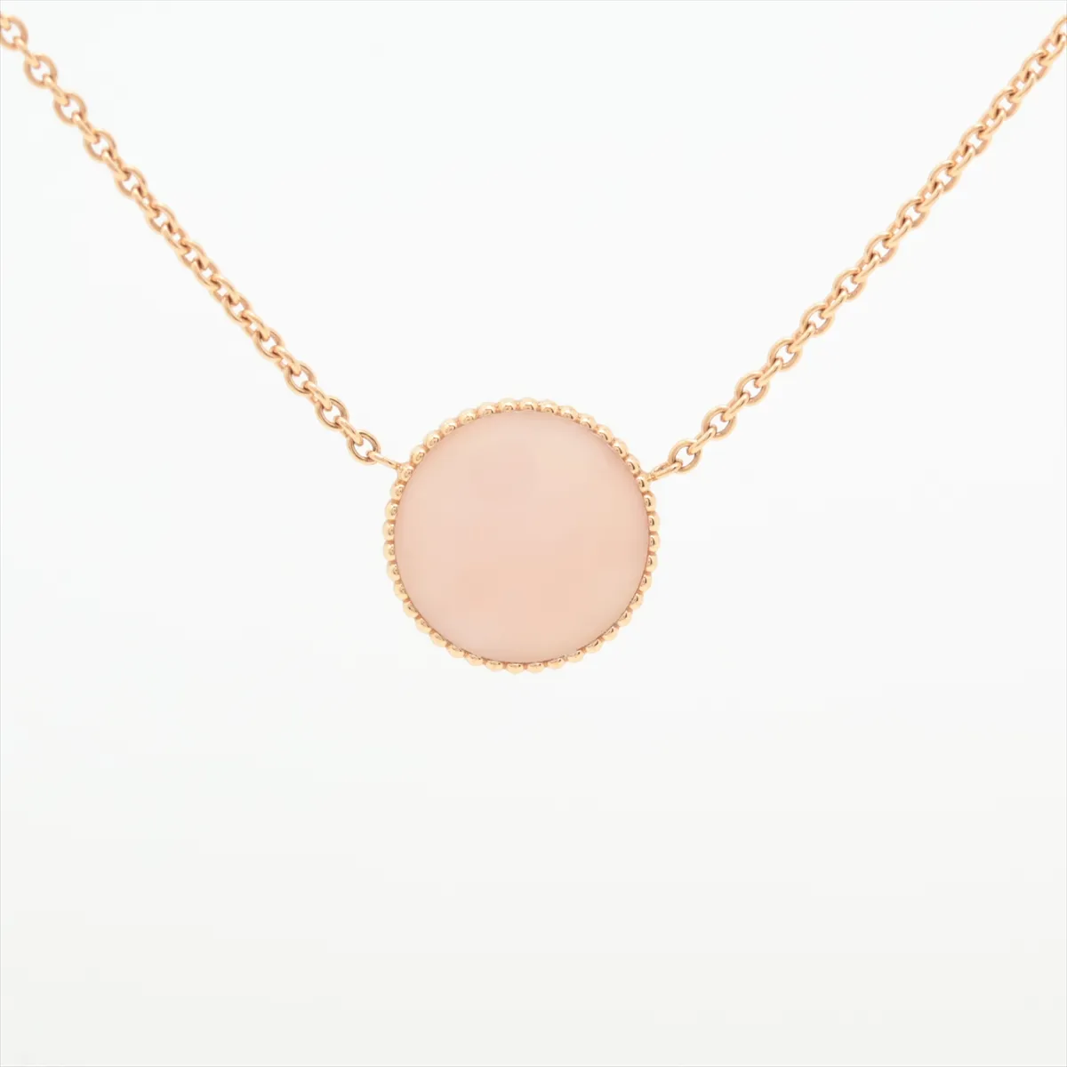 Rose des Vents 1P Pink Opal Diamond Necklace 750 (PG) 3.9g 147632 (Stone has — view 2