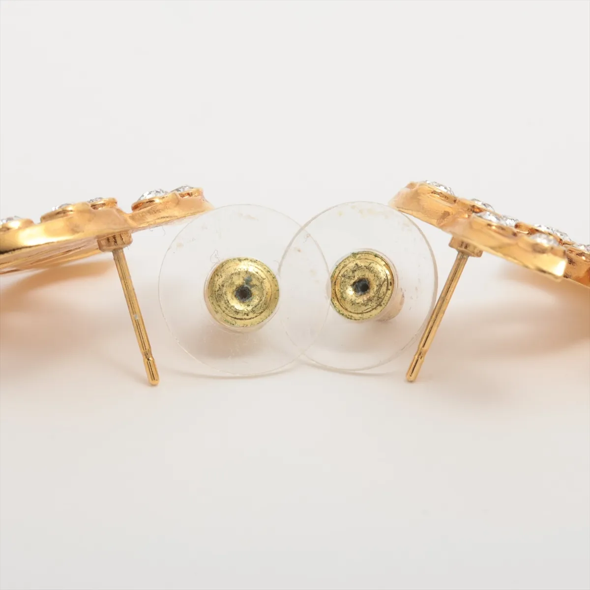 Coco Mark L23C Earrings (Pair) GP x Rhinestone x Faux Pearl Gold x Black — view 4