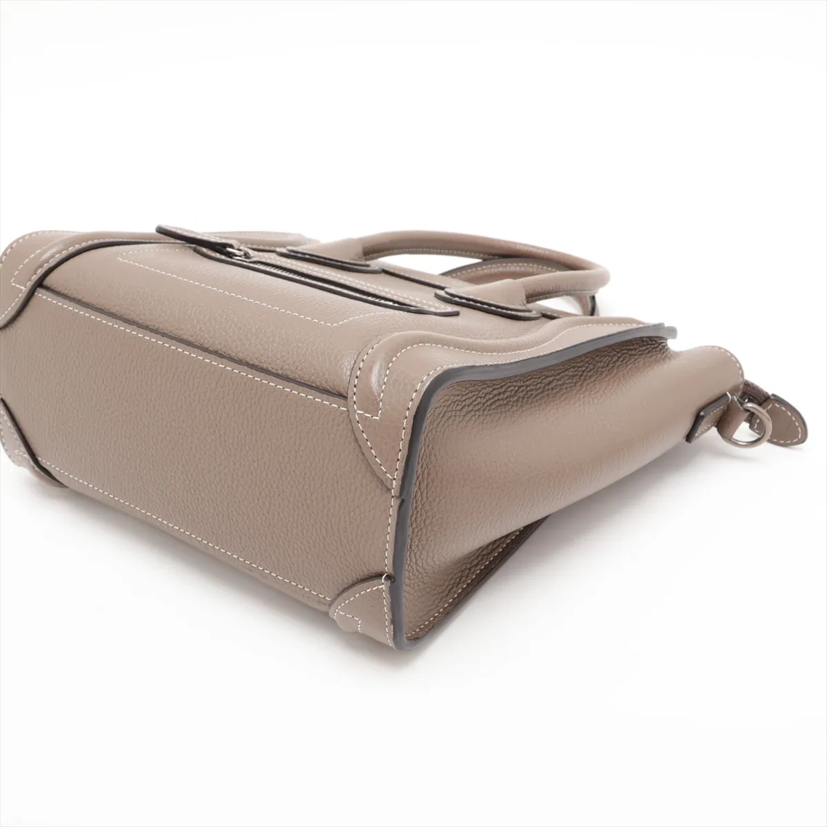 Luggage Nano Shopper Leather 2-Way Handbag, Greige — view 3