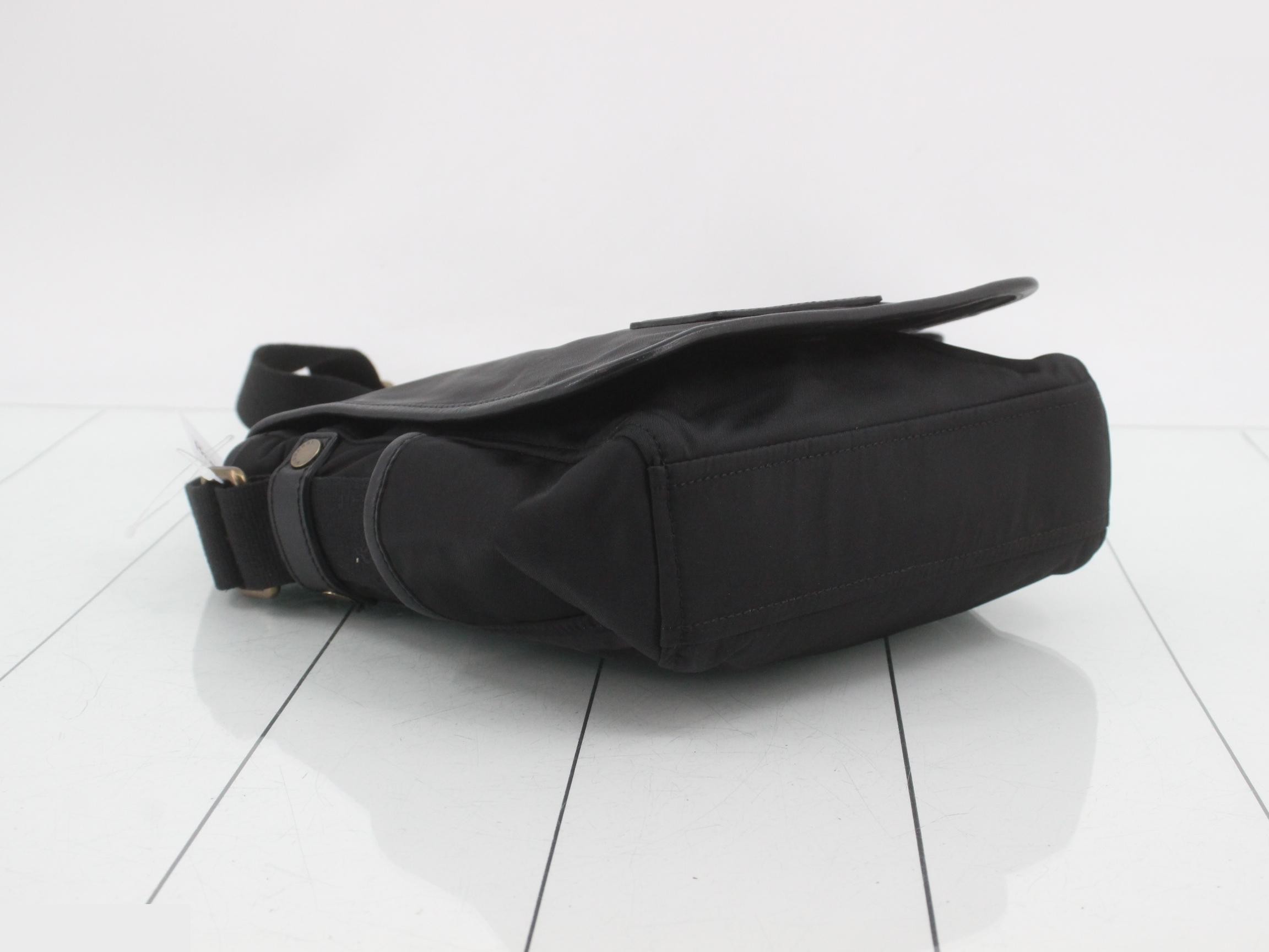 Nylon Shoulder Bag, Black — view 5