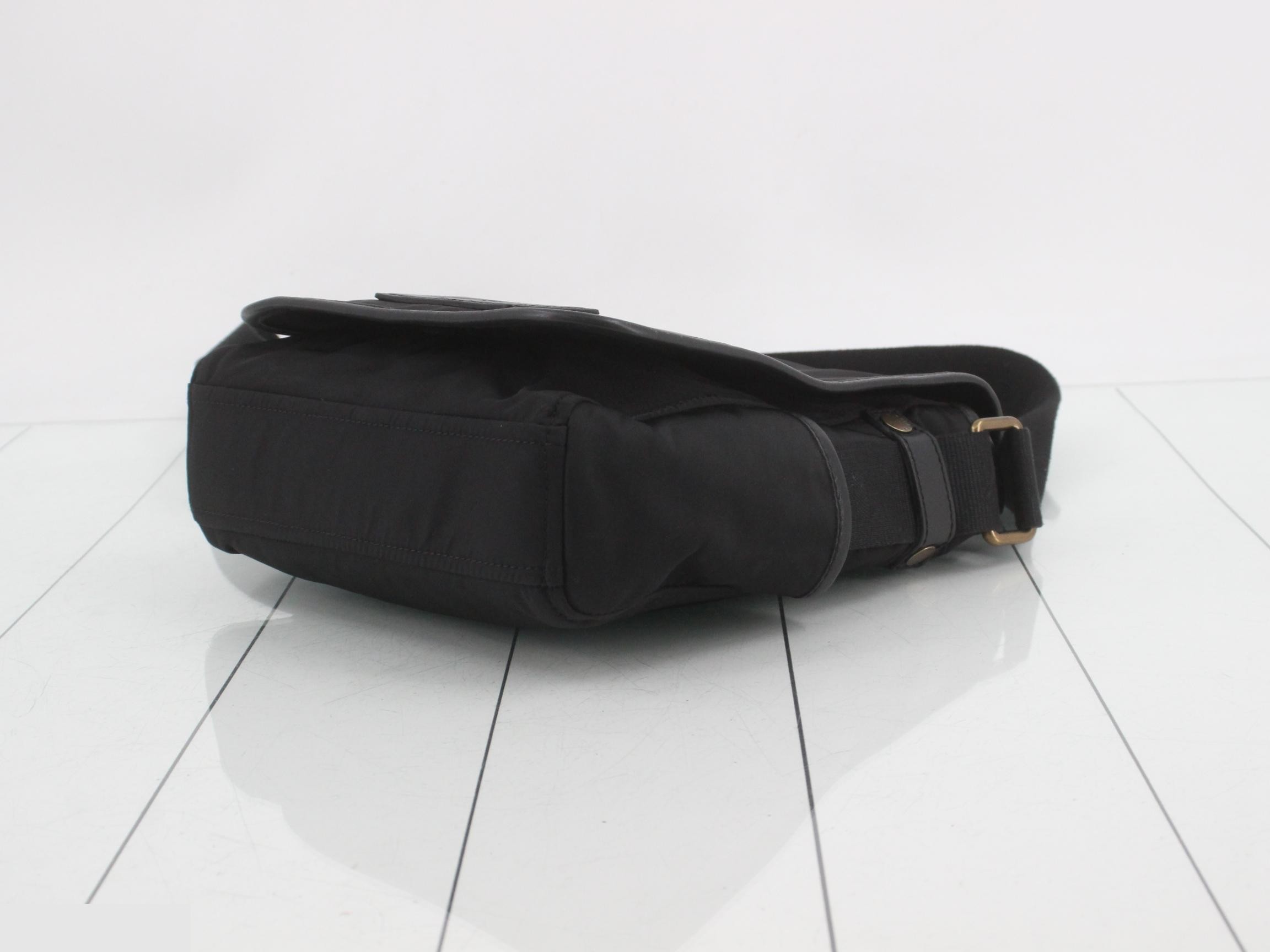 Nylon Shoulder Bag, Black — view 6