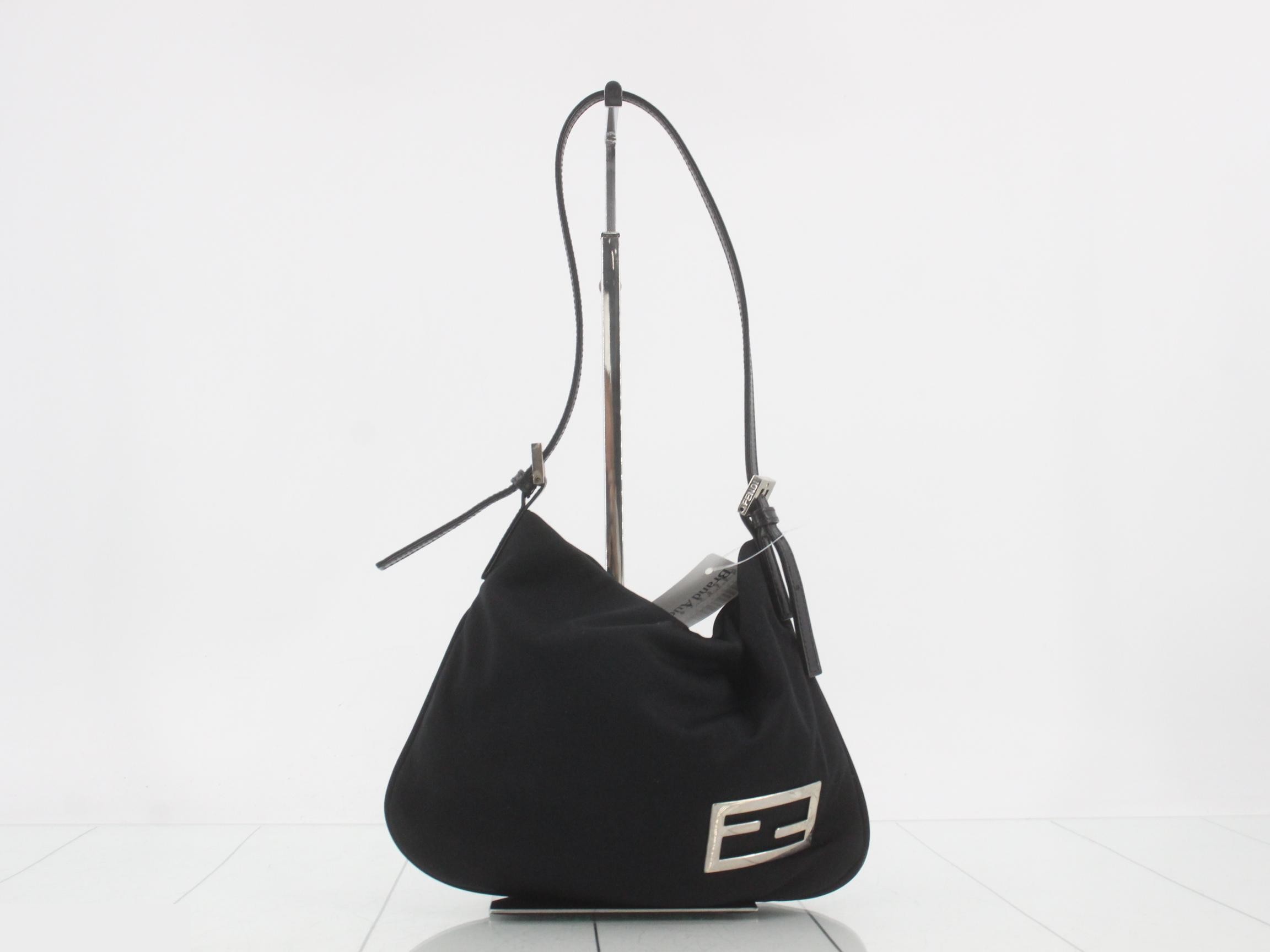 Handbag, nylon and leather, item number 26733