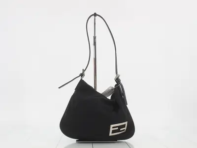 Handbag, nylon and leather, item number 26733