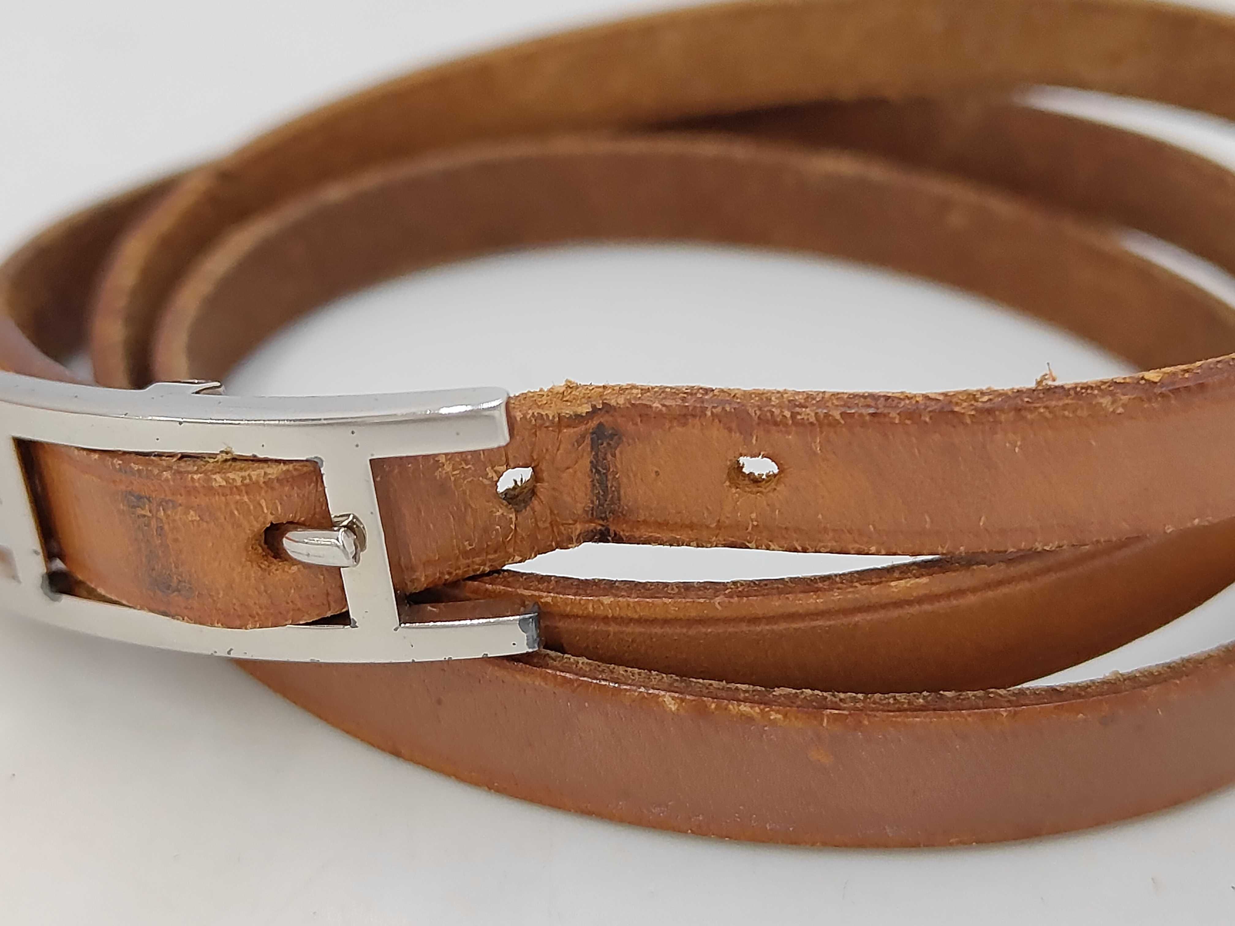 Leather Api 3 Bracelet with H-Buckle, Brown, with Box. (Bracelet/Bangle) — view 3