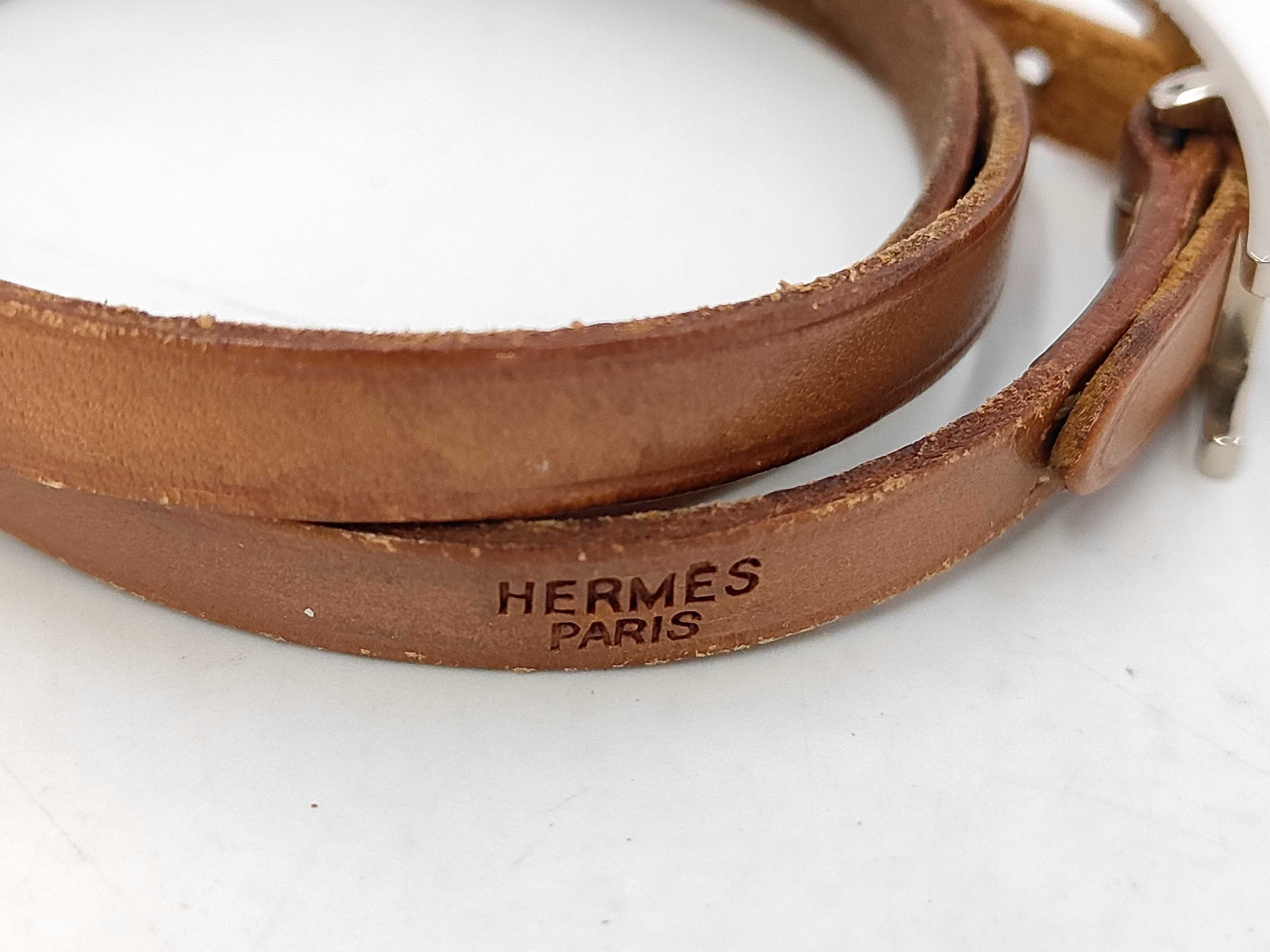 Leather Api 3 Bracelet with H-Buckle, Brown, with Box. (Bracelet/Bangle) — view 4