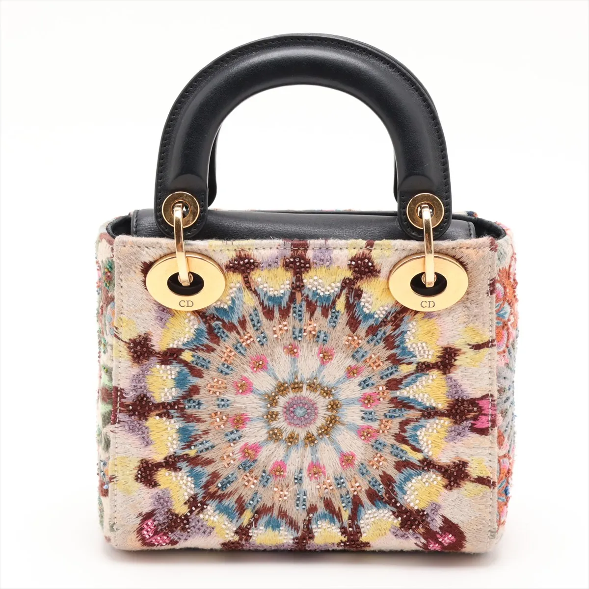 Lady Dior Mini Leather x Beads x Embroidery 2-Way Handbag Multicolor — view 2