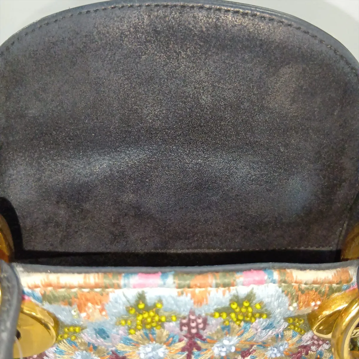 Lady Dior Mini Leather x Beads x Embroidery 2-Way Handbag Multicolor — view 14