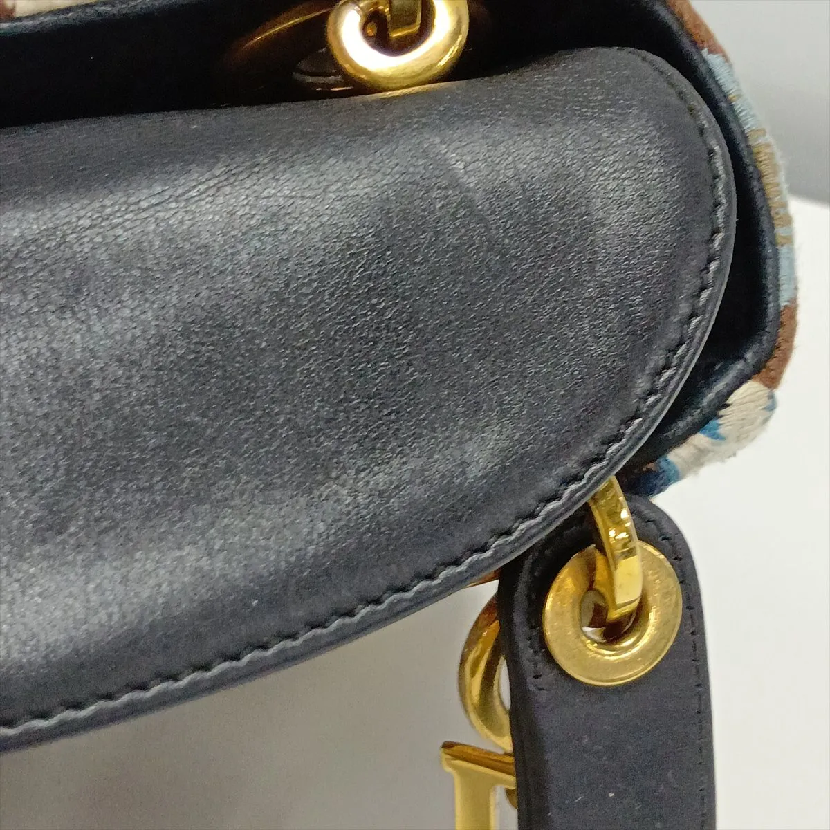 Lady Dior Mini Leather x Beads x Embroidery 2-Way Handbag Multicolor — view 15