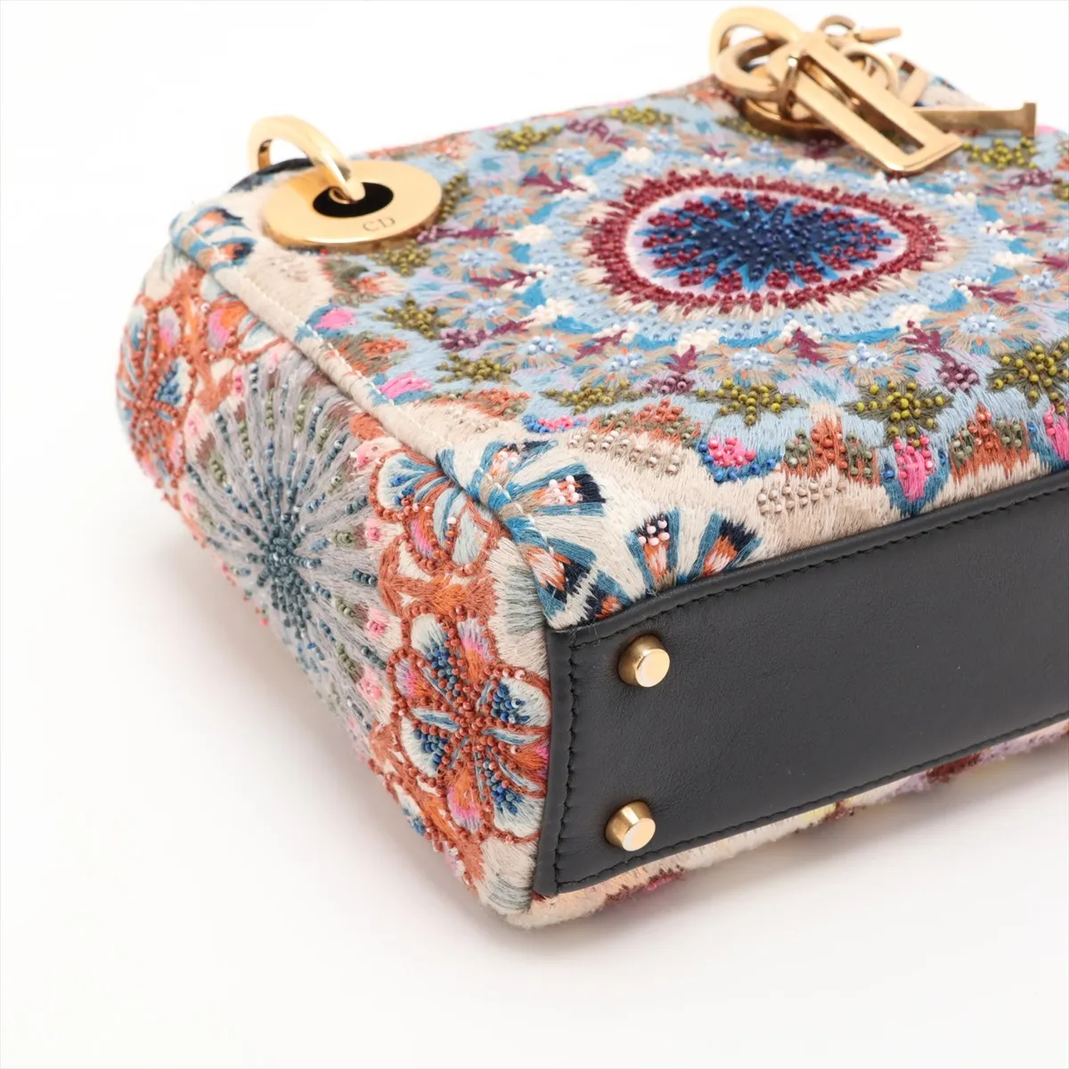 Lady Dior Mini Leather x Beads x Embroidery 2-Way Handbag Multicolor — view 4