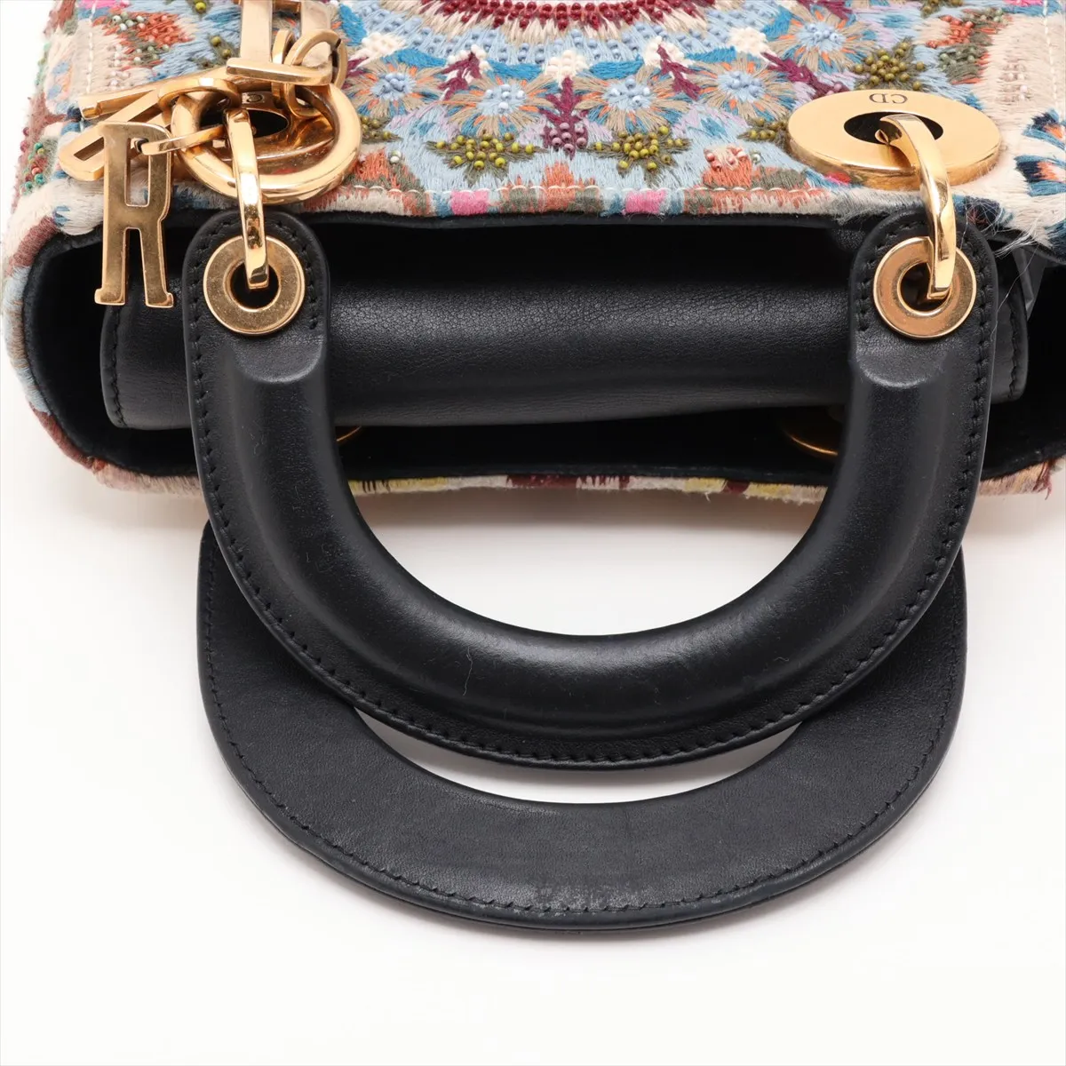 Lady Dior Mini Leather x Beads x Embroidery 2-Way Handbag Multicolor — view 5