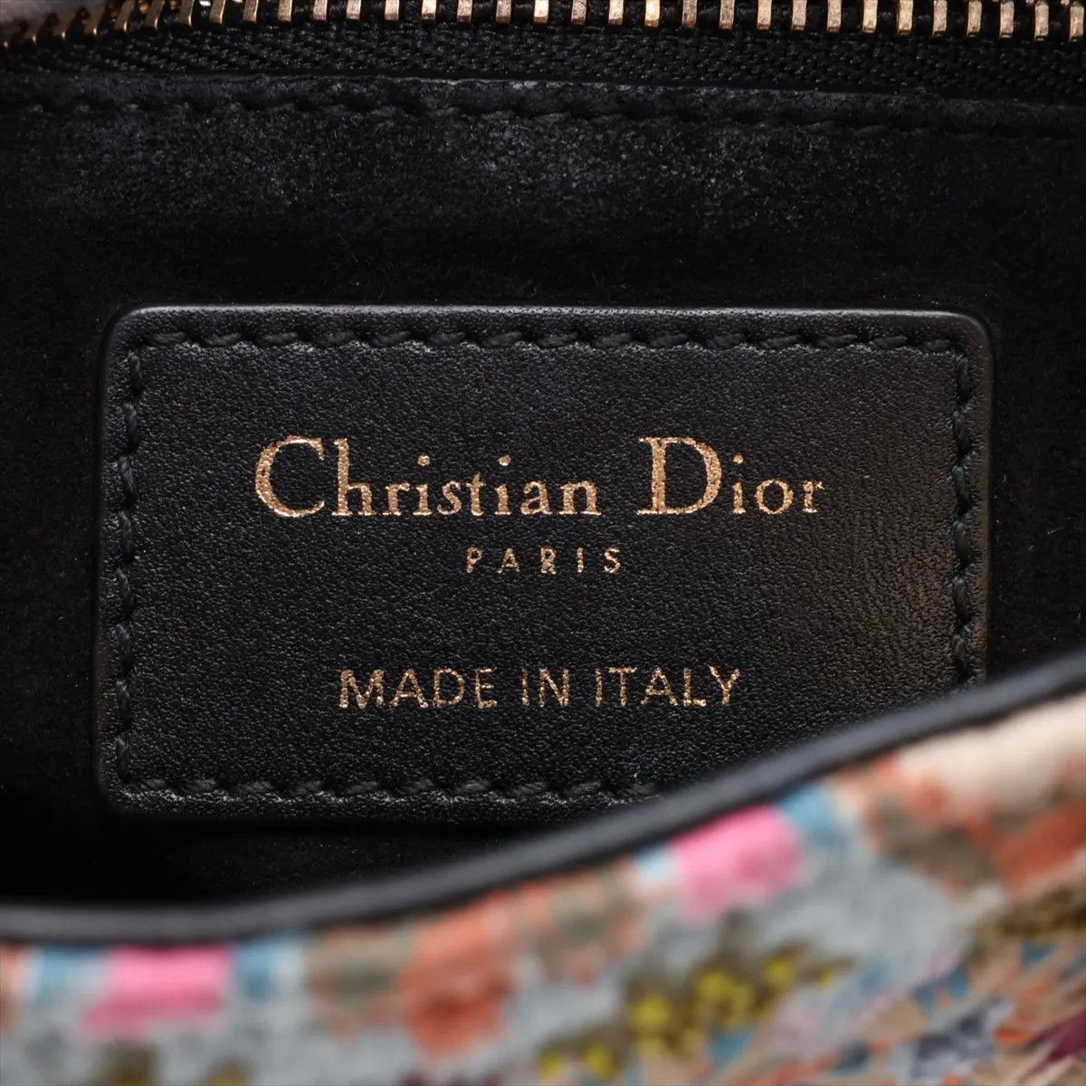 Lady Dior Mini Leather x Beads x Embroidery 2-Way Handbag Multicolor — view 10
