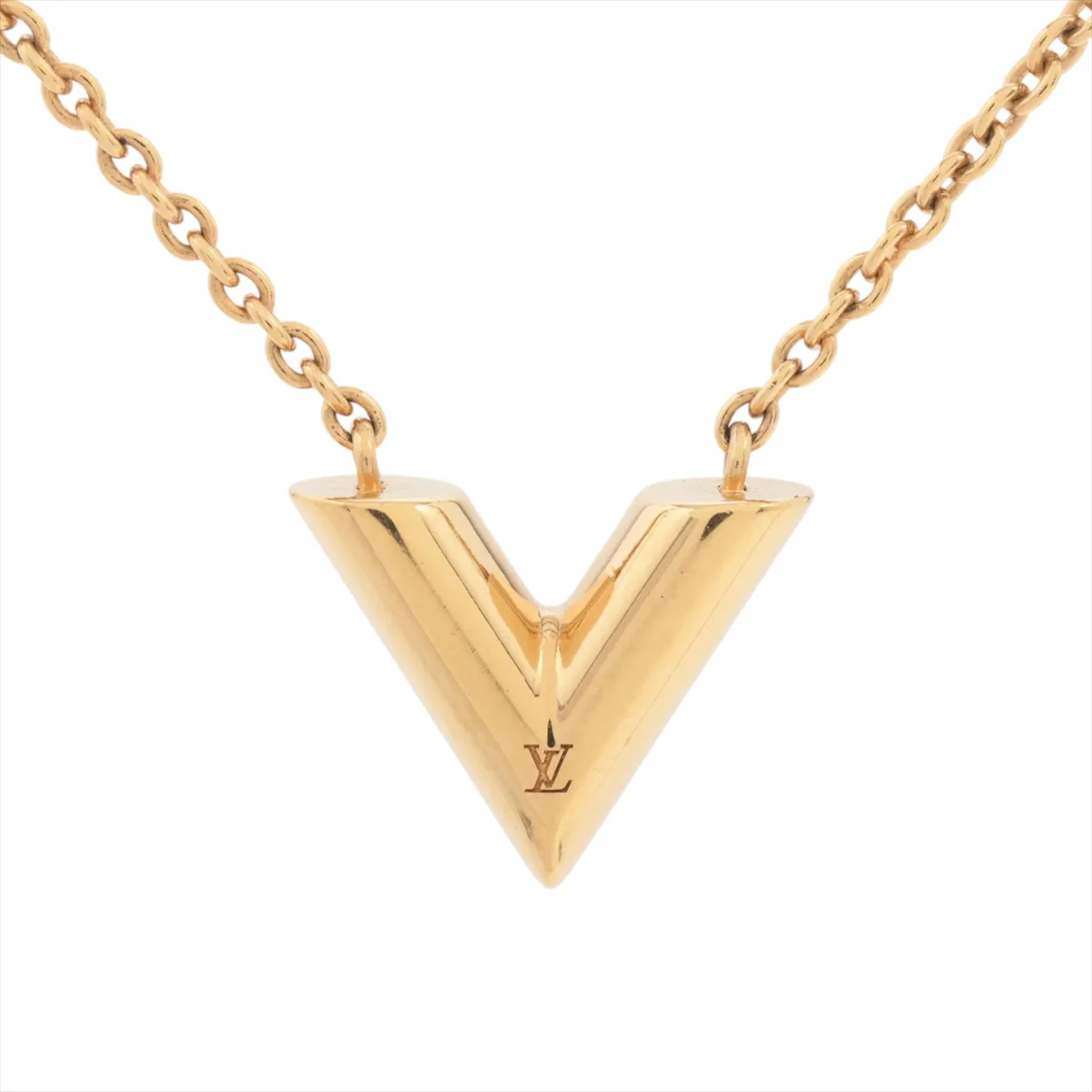 M00857 Essential V LE4275 Necklace, GP Gold. Shows