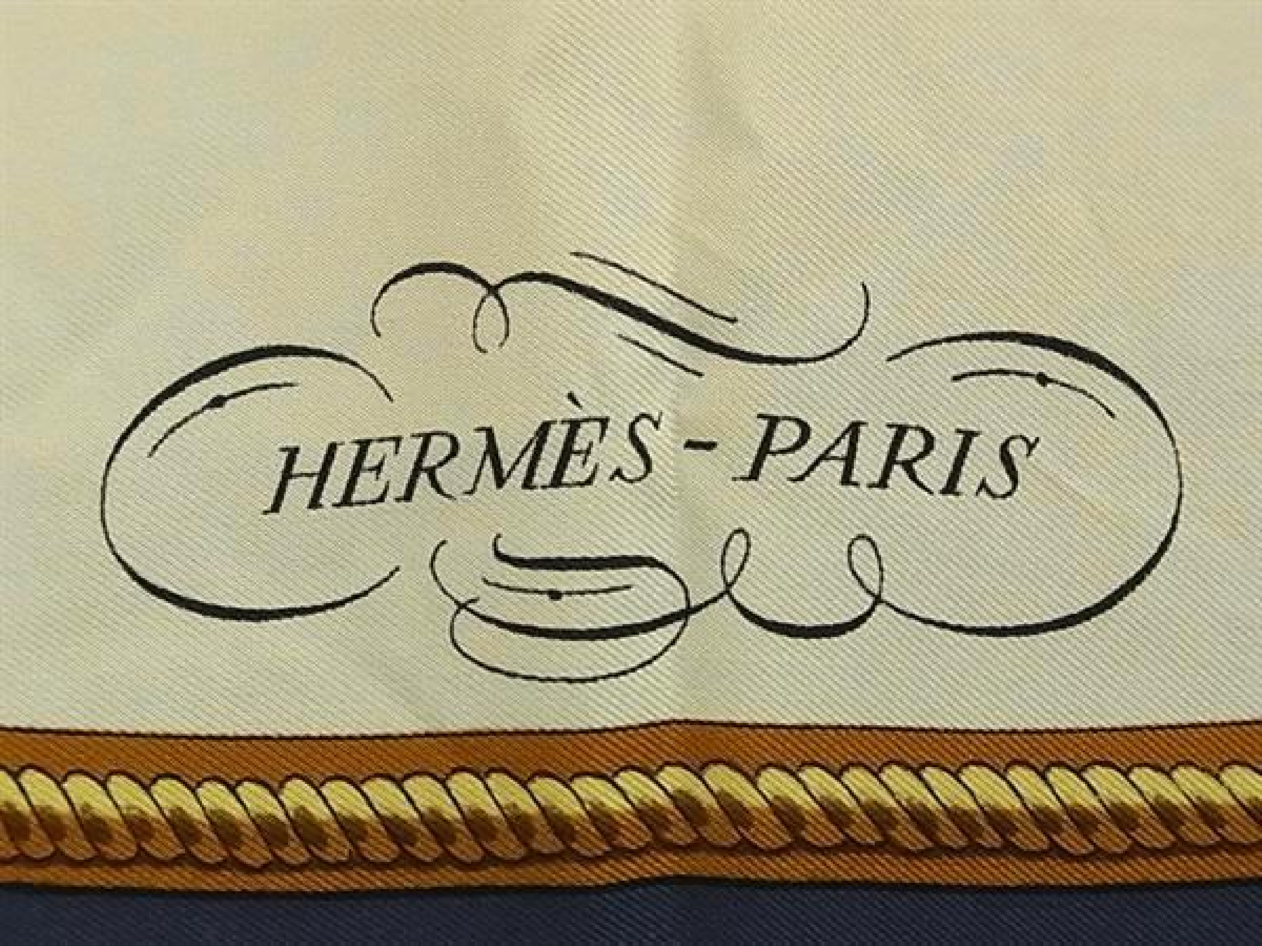 REPRISE [Equestrian Scene] Carre 90 100% Silk Scarf Stole Shawl Navy x Multicolor FY4086 Other Accessories — view 4