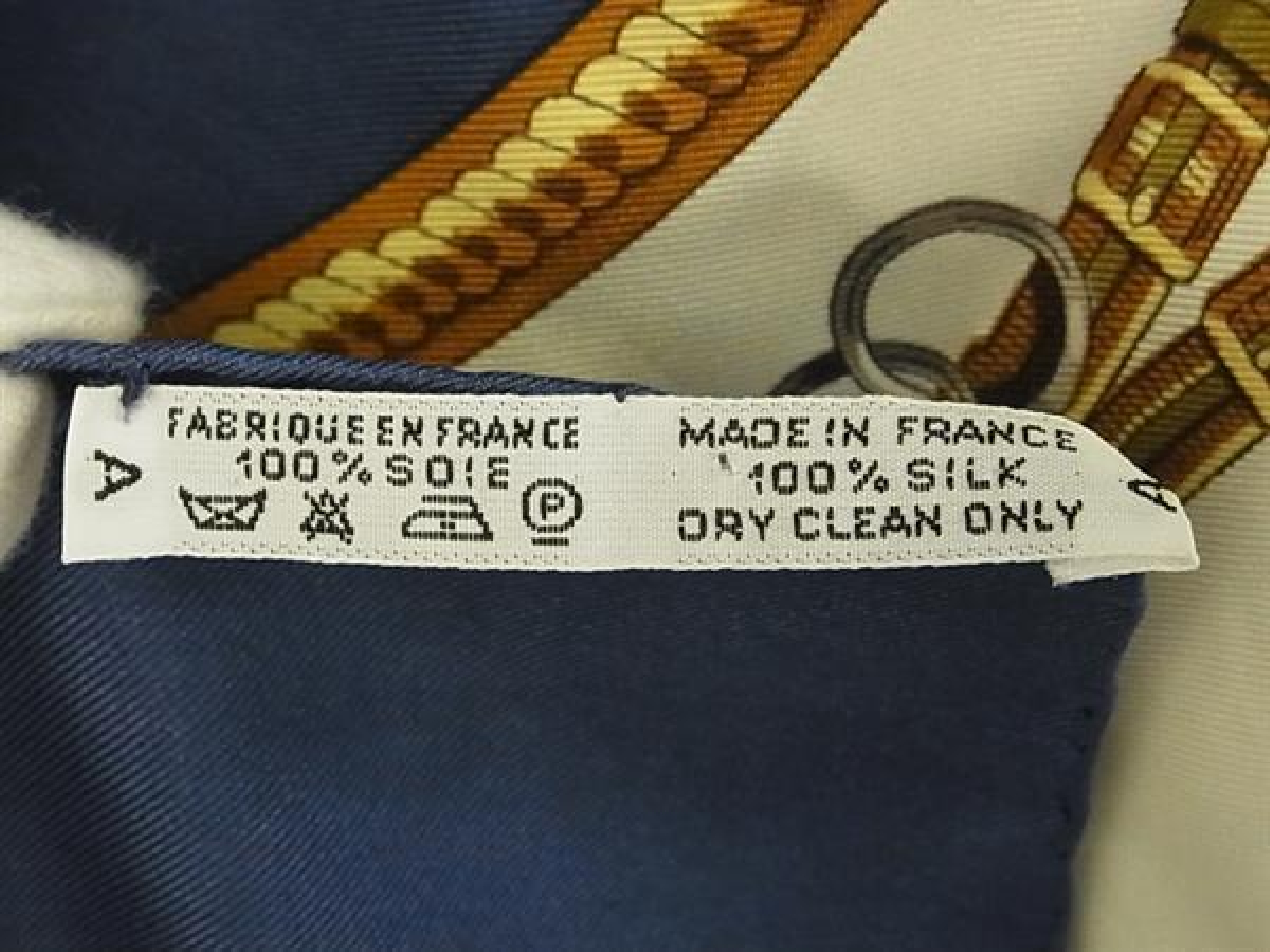REPRISE [Equestrian Scene] Carre 90 100% Silk Scarf Stole Shawl Navy x Multicolor FY4086 Other Accessories — view 5