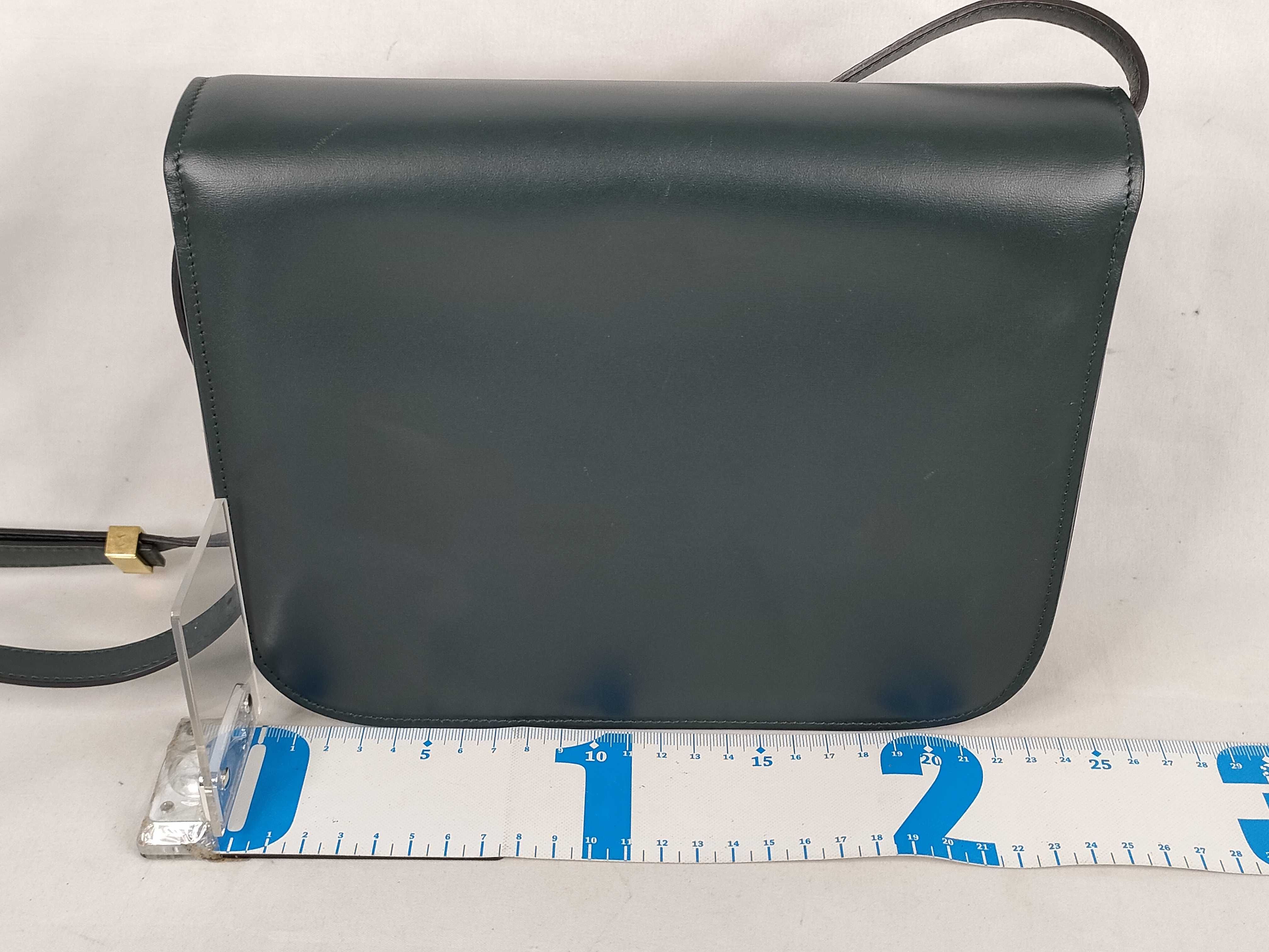 Classic Box Leather Shoulder Bag, Green — view 2