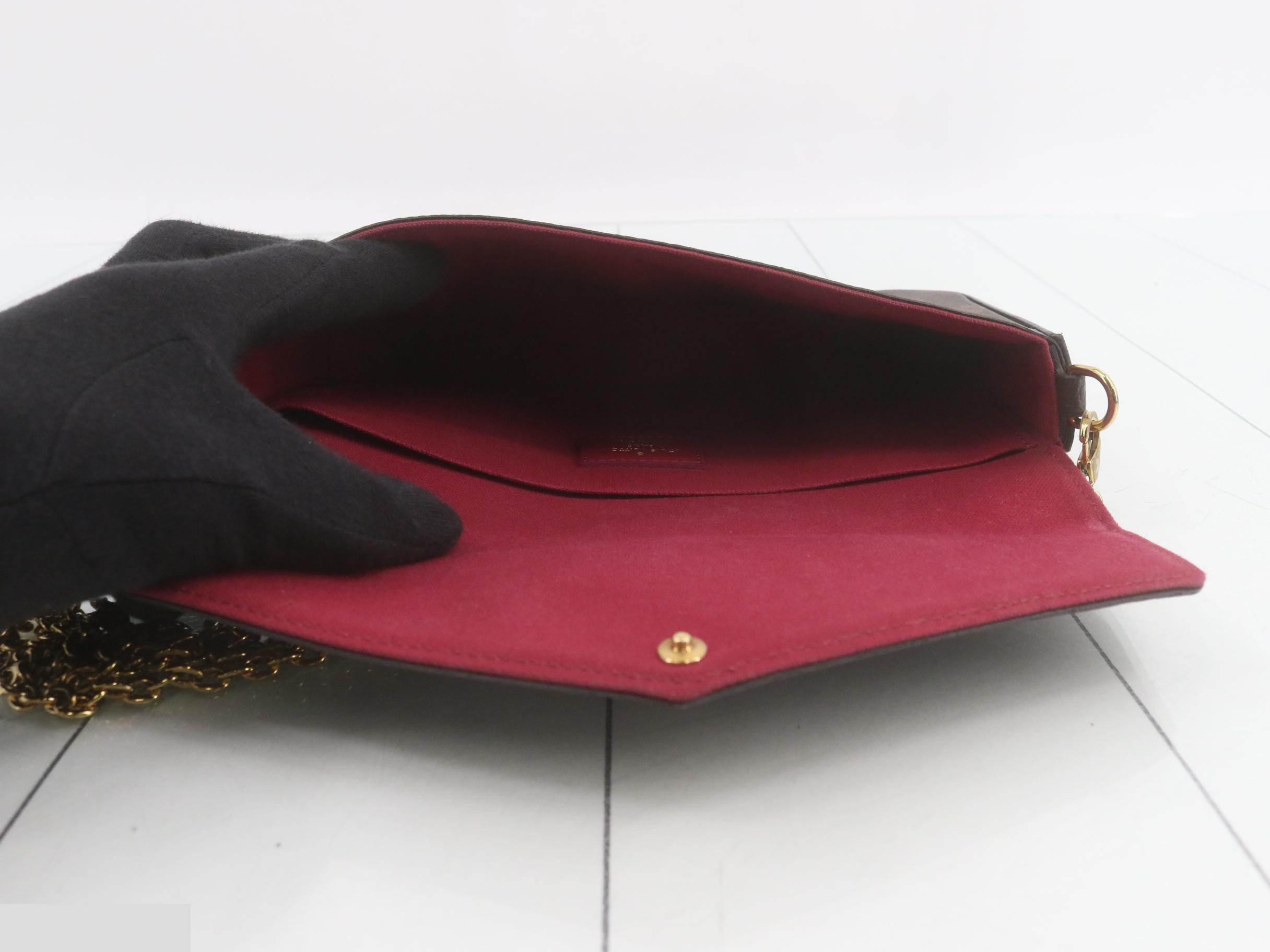 Monogram Pochette Felicie Fuchsia Shoulder Bag with Case — view 4