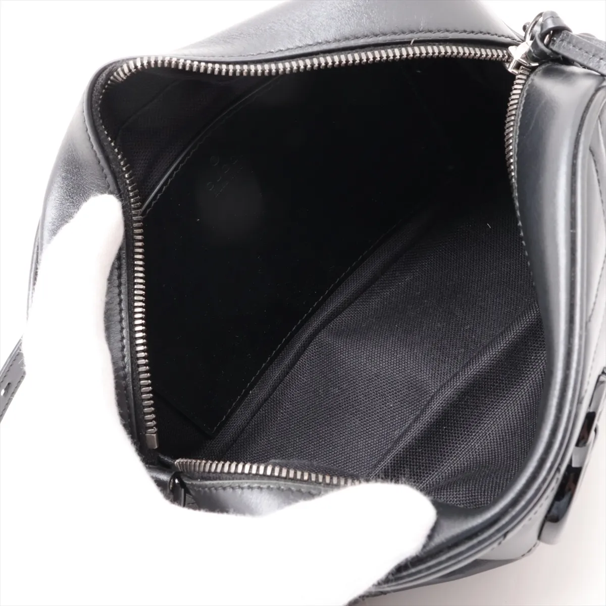 GG Marmont Leather Chain Shoulder Bag, Black, 447632 — view 6