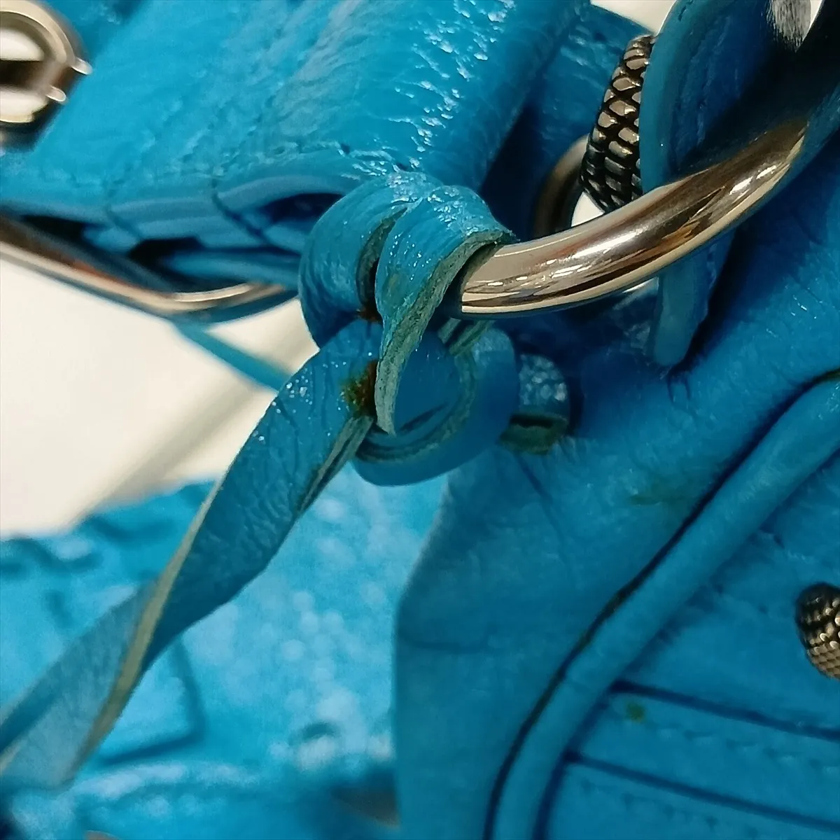 Lucagol XS Leather Shoulder Bag, Blue, 671309 — view 12