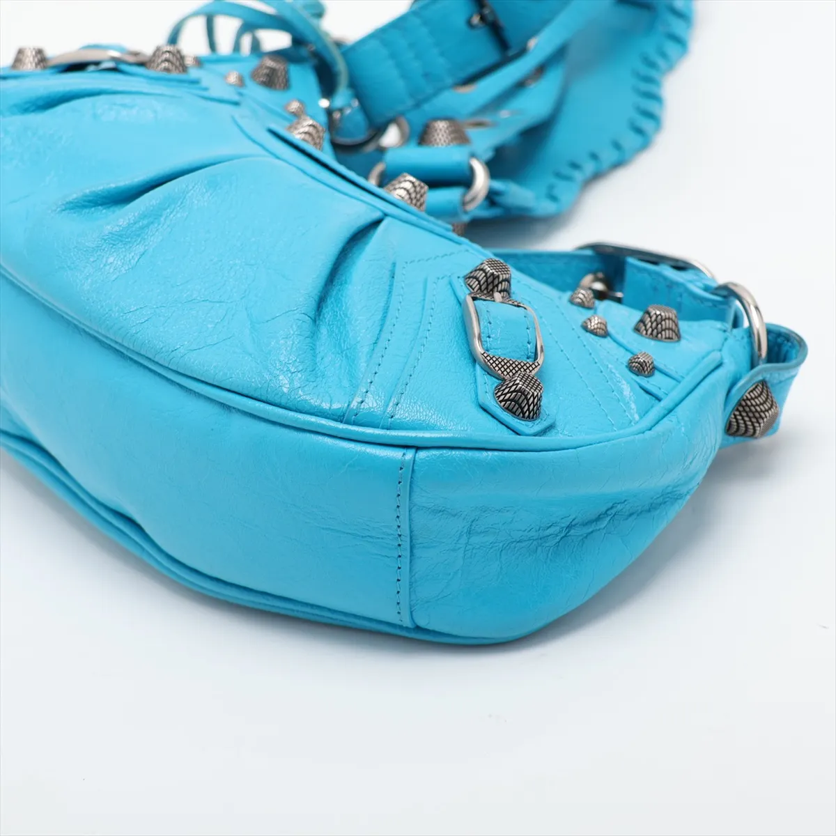 Lucagol XS Leather Shoulder Bag, Blue, 671309 — view 3