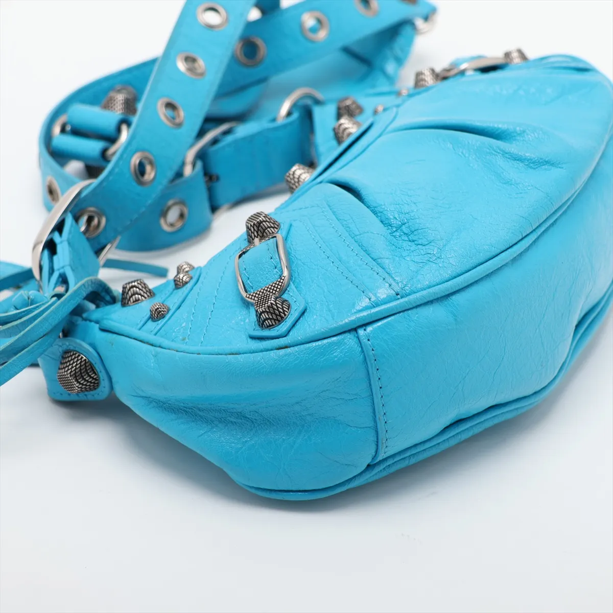 Lucagol XS Leather Shoulder Bag, Blue, 671309 — view 4