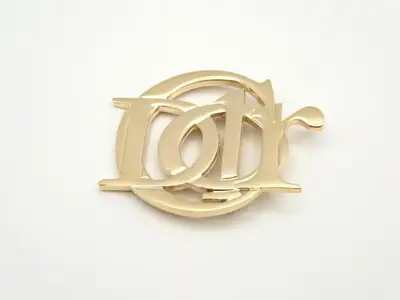Logo brooch, gold (GP)