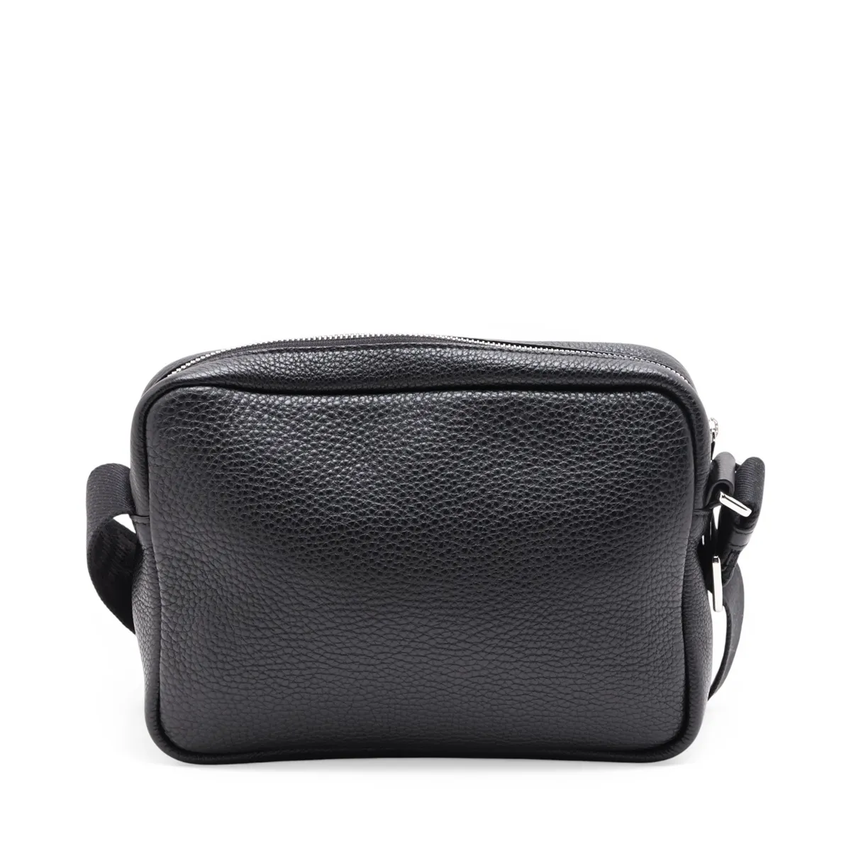 Pebble Messenger Bag, Medium, Leather Shoulder Bag, Black — view 2