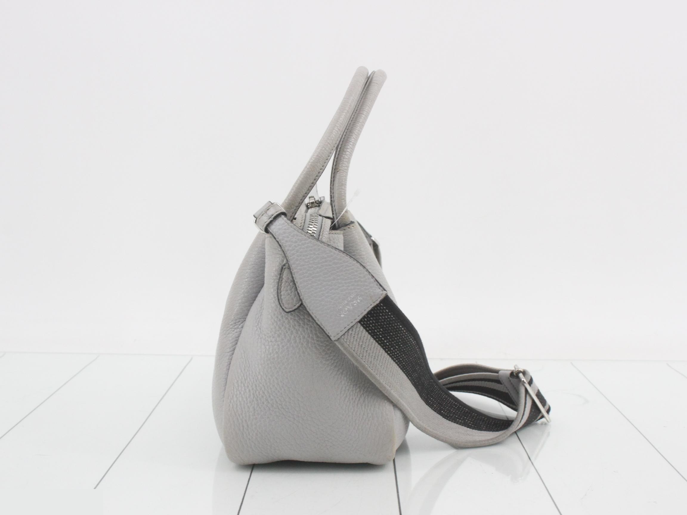 leather shoulder bag, gray — view 4