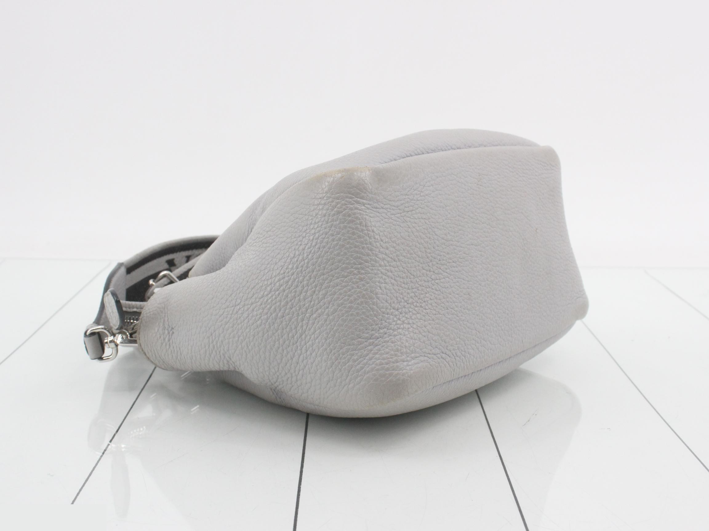 leather shoulder bag, gray — view 5