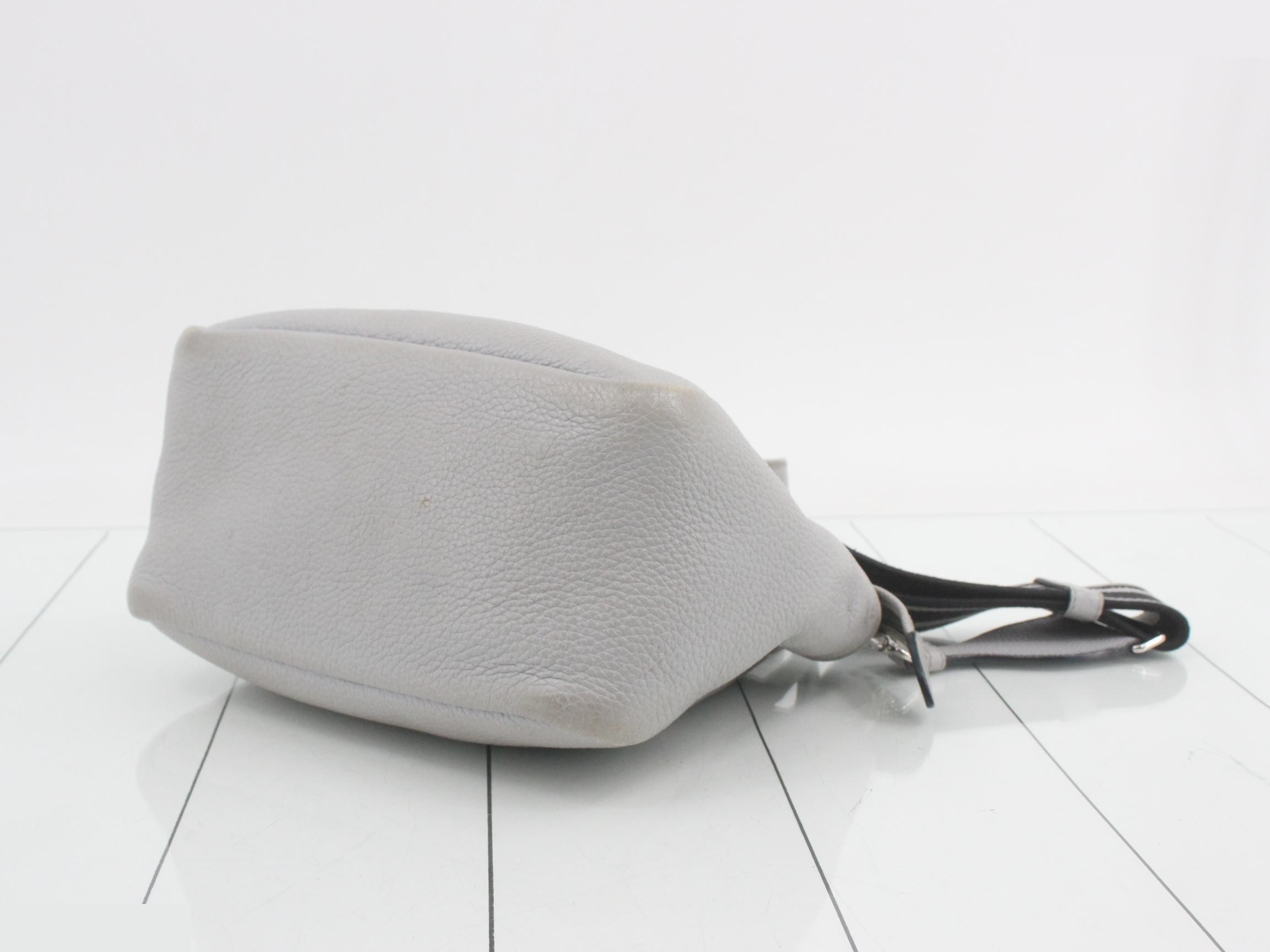 leather shoulder bag, gray — view 6
