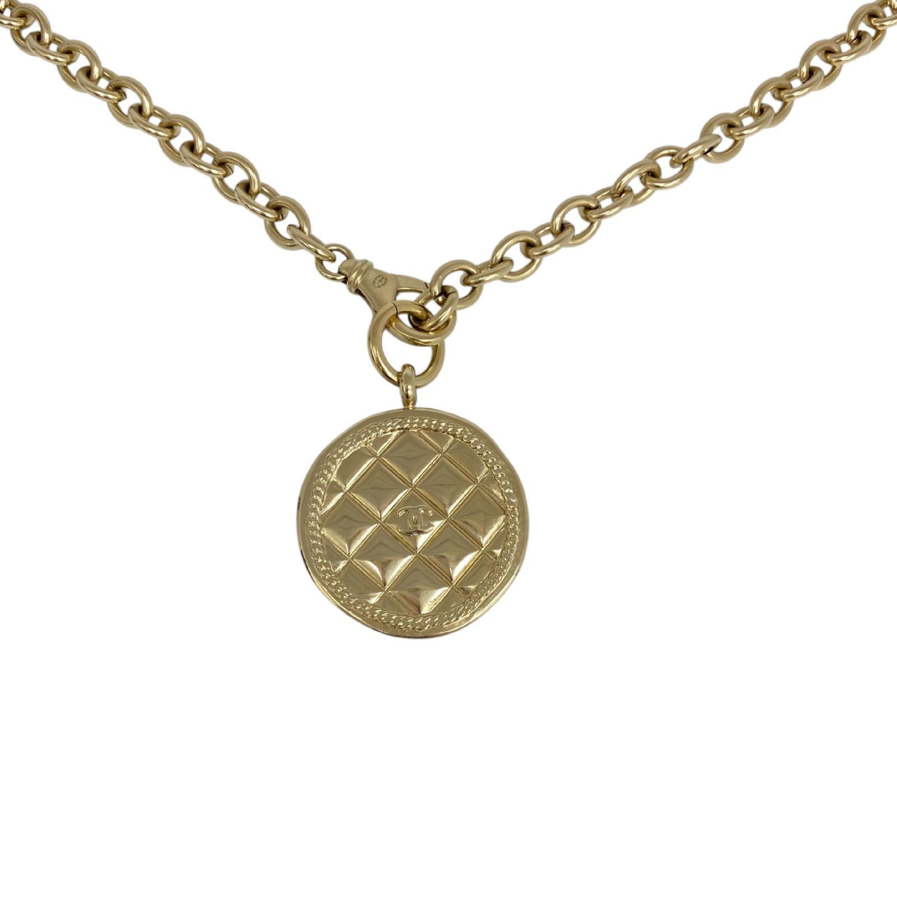 【*Shipped from: Hong Kong*】CHANEL Gold-colored Metal Coin Necklace B15 K Necklace — view 7