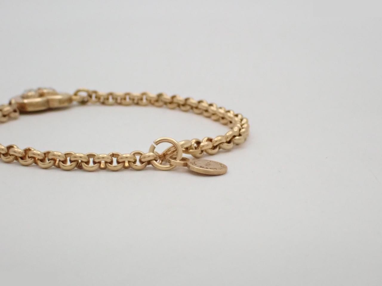 heart rhinestone gold bracelet, wrist circumference approximately 20cm — view 3