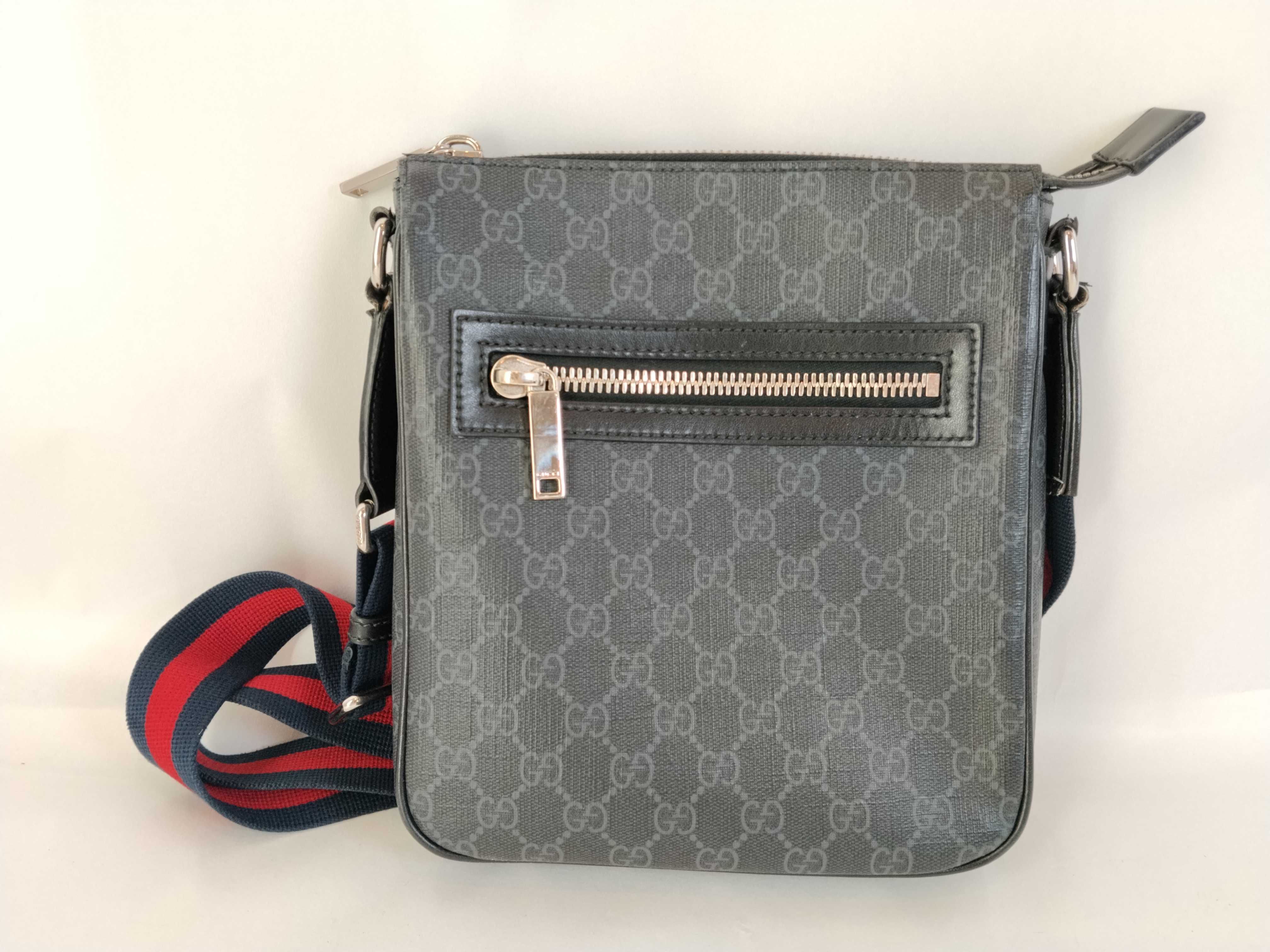 GG Supreme PH- GG Supreme Black Canvas Messenger Bag Shoulder Bag